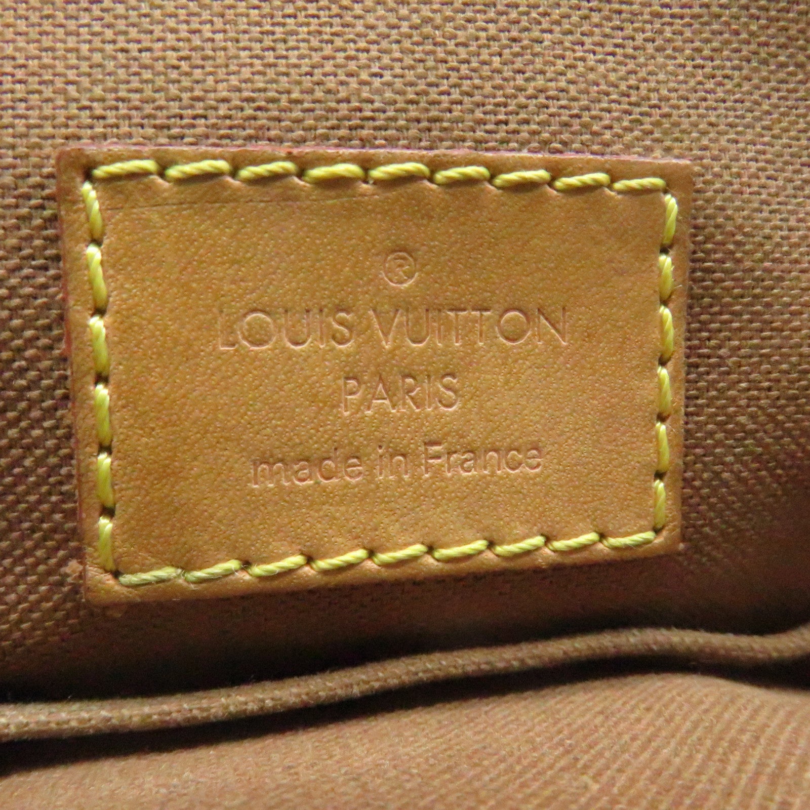 LOUIS VUITTON Monogram Tivoli GM Gold Buckle Handle Bag Brown