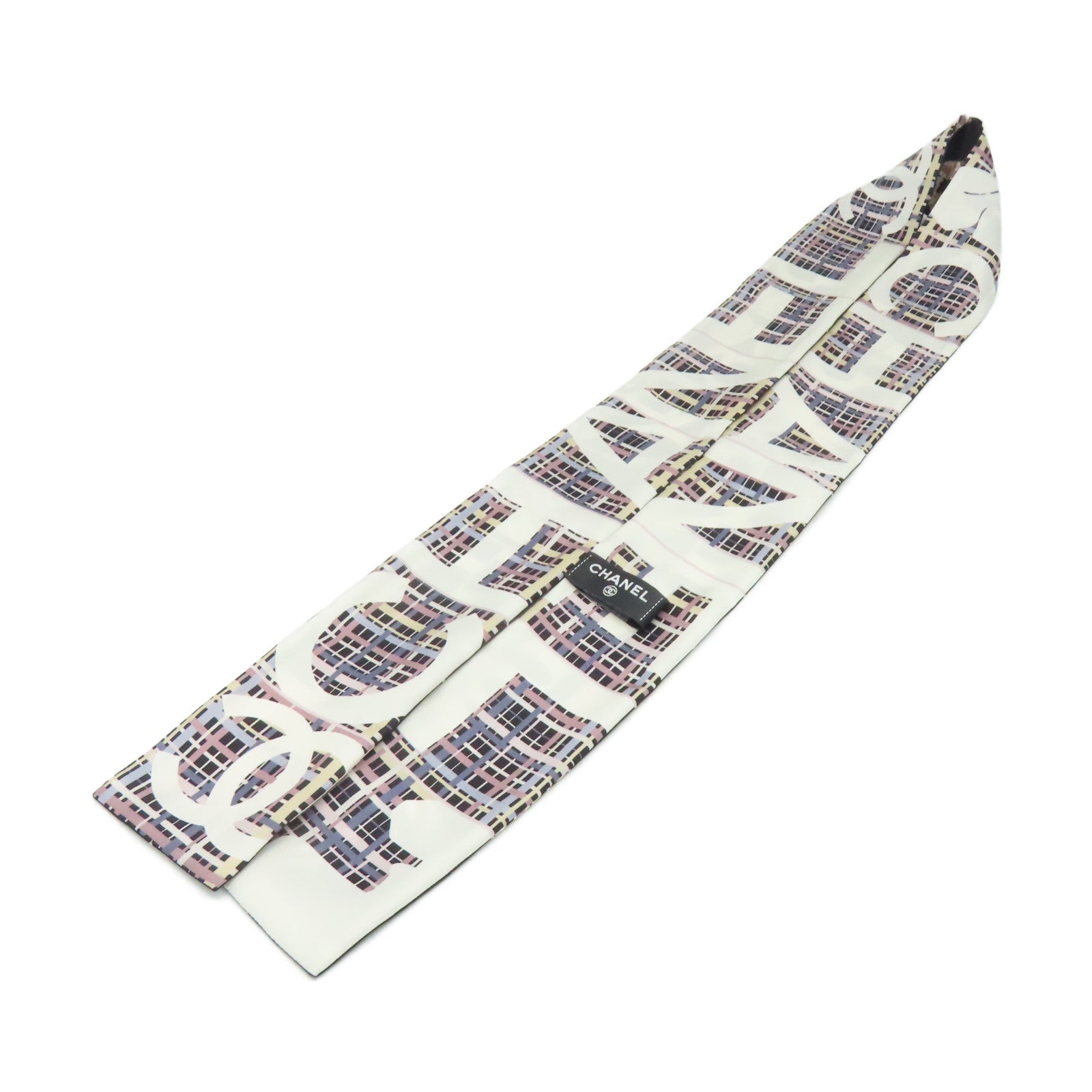 CHANEL 絲質Slim Bandeau Scarf絲巾黑色/白色/彩色