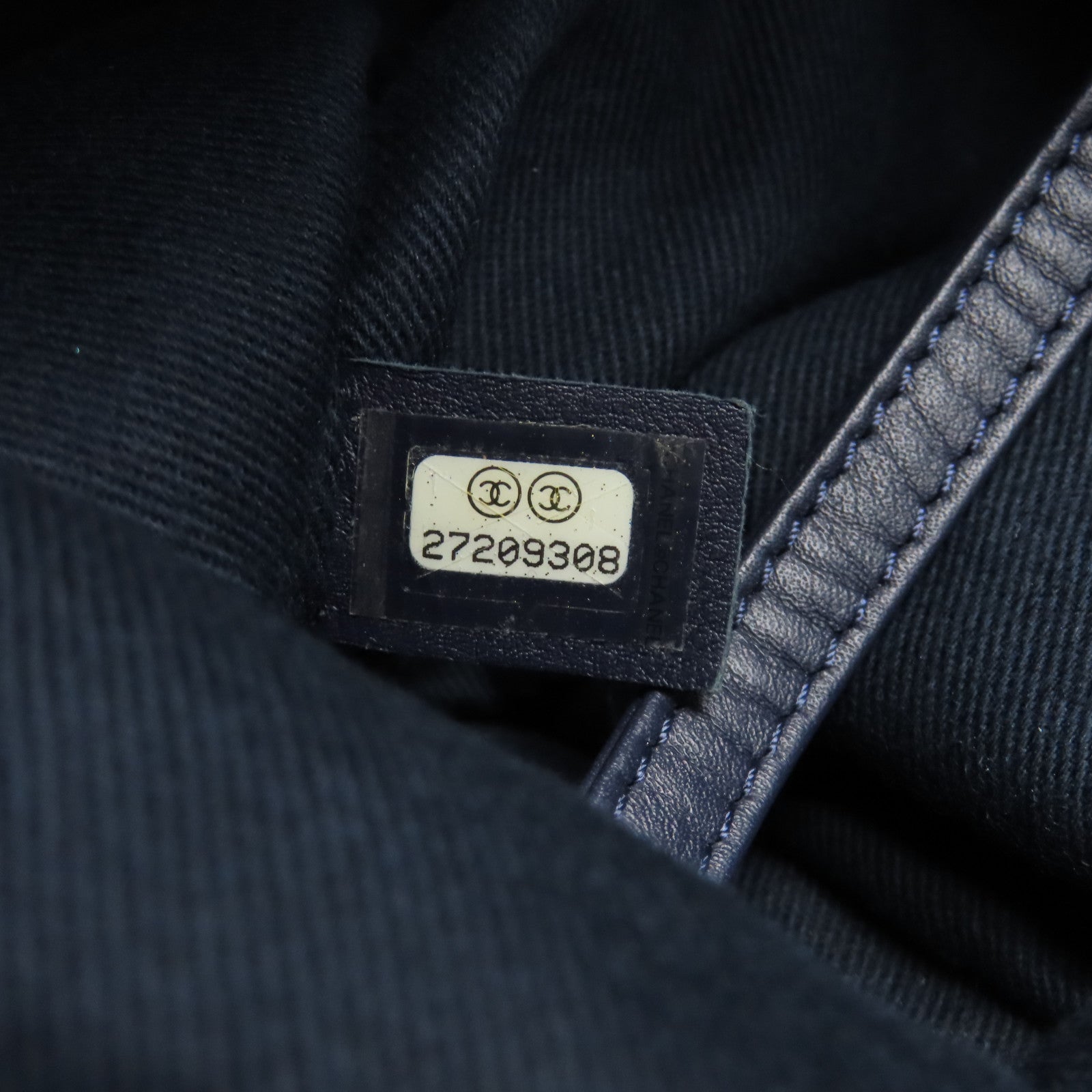 CHANEL 帆布Rucksack銀扣背包藍色