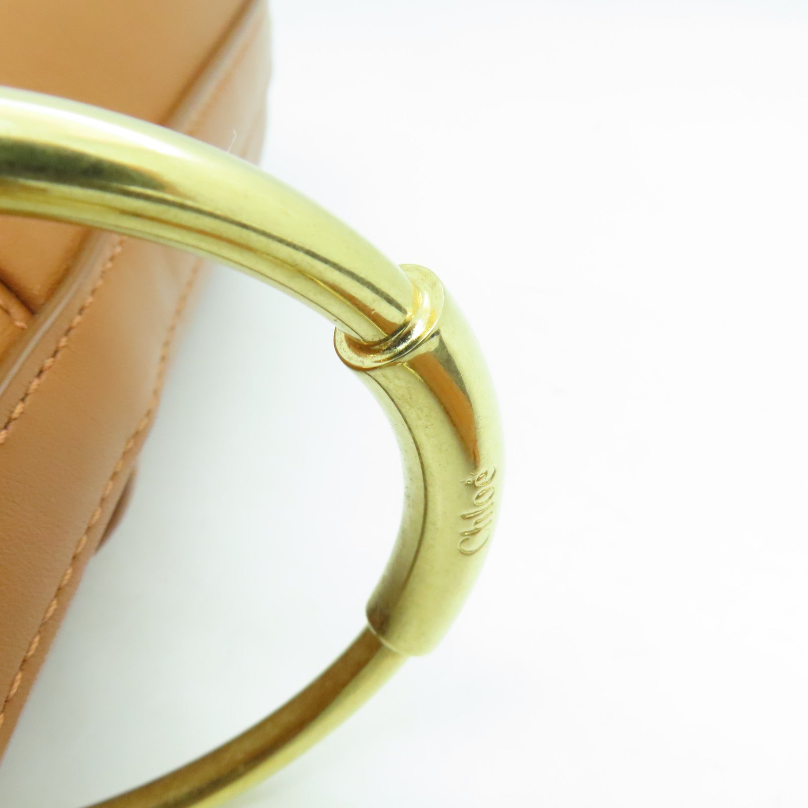 Chloe 牛皮皮革2way Shoulder Bag金扣手挽肩背兩用袋啡色