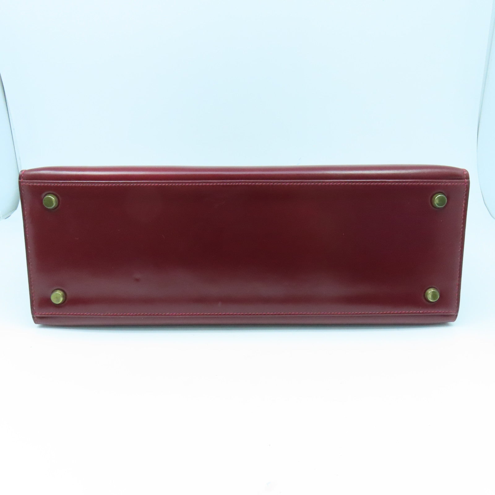 HERMES 皮革Vintage Kelly 32 Hand Bag金扣肩背袋紅色