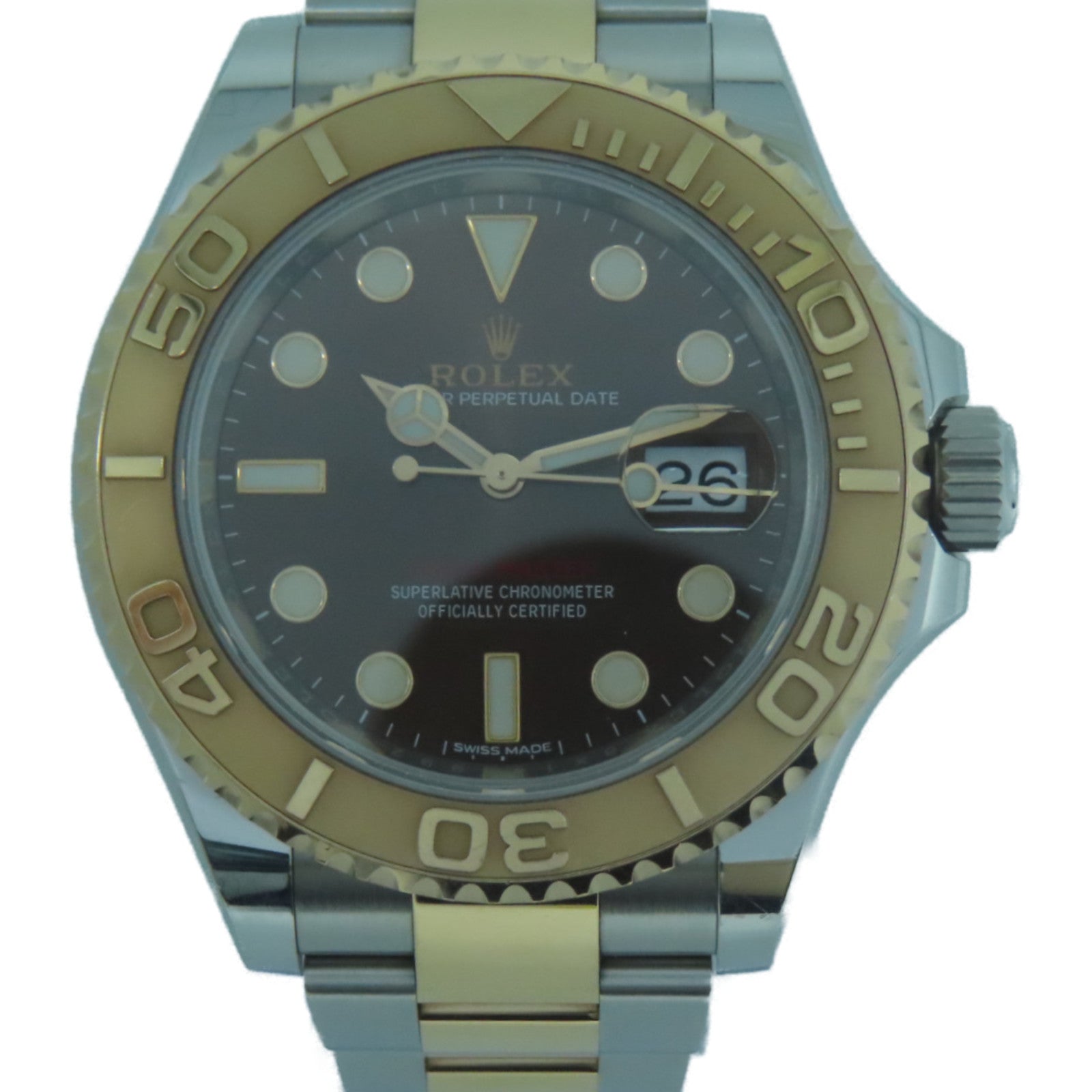 ROLEX Yacht Master 18K玫瑰金/不鏽鋼手錶自動機芯啡色