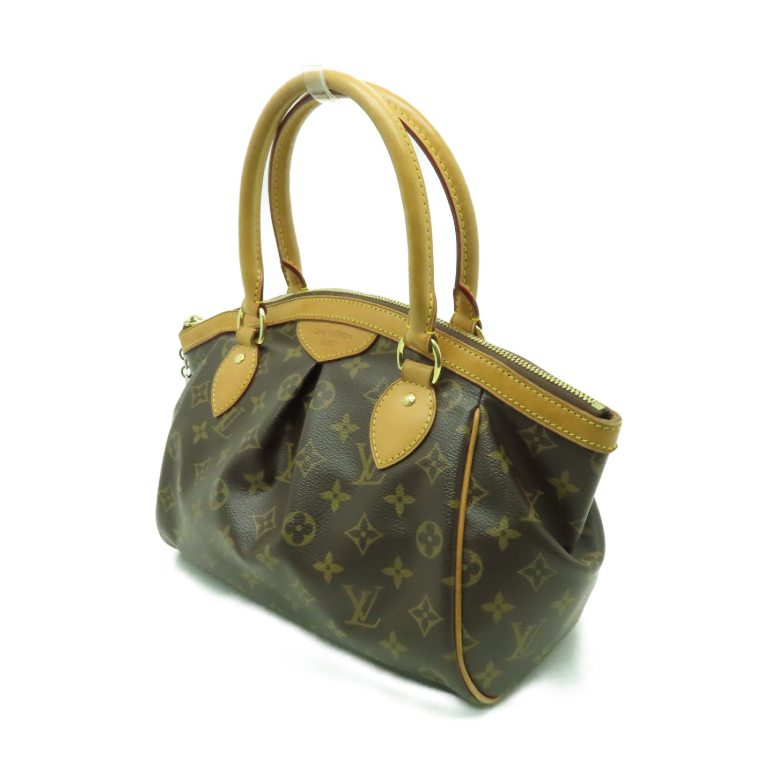 LOUIS VUITTON Monogram Tivoli PM金扣手挽袋棕色