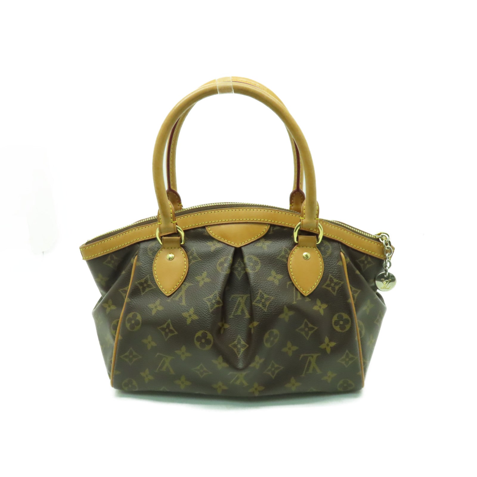 LOUIS VUITTON Monogram Tivoli PM金扣手挽袋棕色