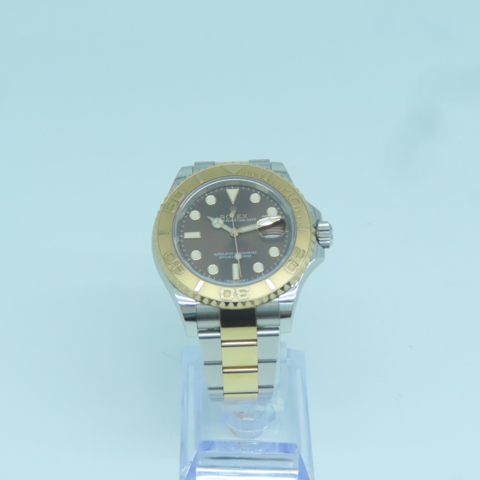 ROLEX Yacht Master 18K玫瑰金/不鏽鋼手錶自動機芯啡色