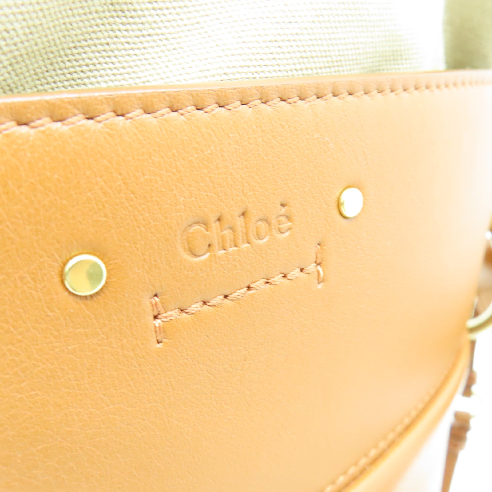 Chloe 牛皮皮革2way Shoulder Bag金扣手挽肩背兩用袋啡色
