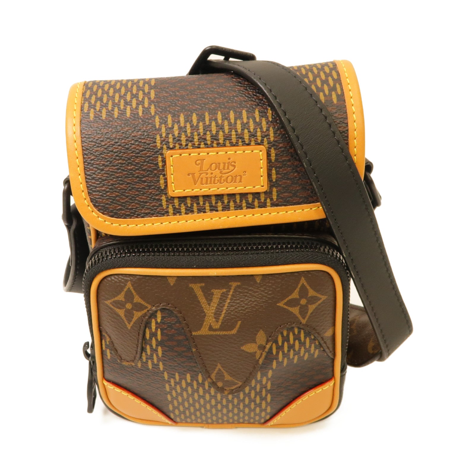 LOUIS VUITTON Damier Giant Nano Amazone肩背袋棕色