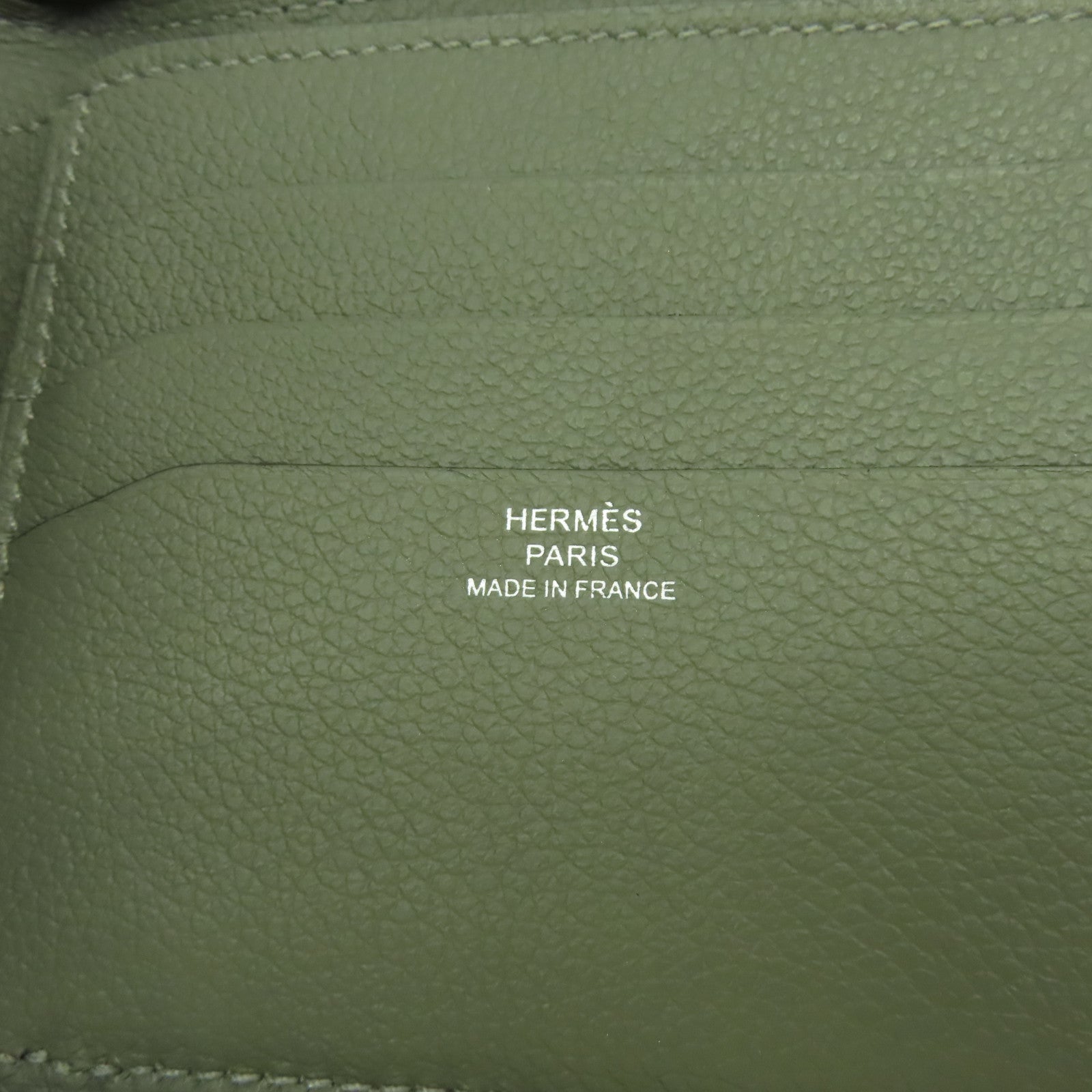 HERMES Evercolor皮革Wallet銀扣錢包鼠尾草色