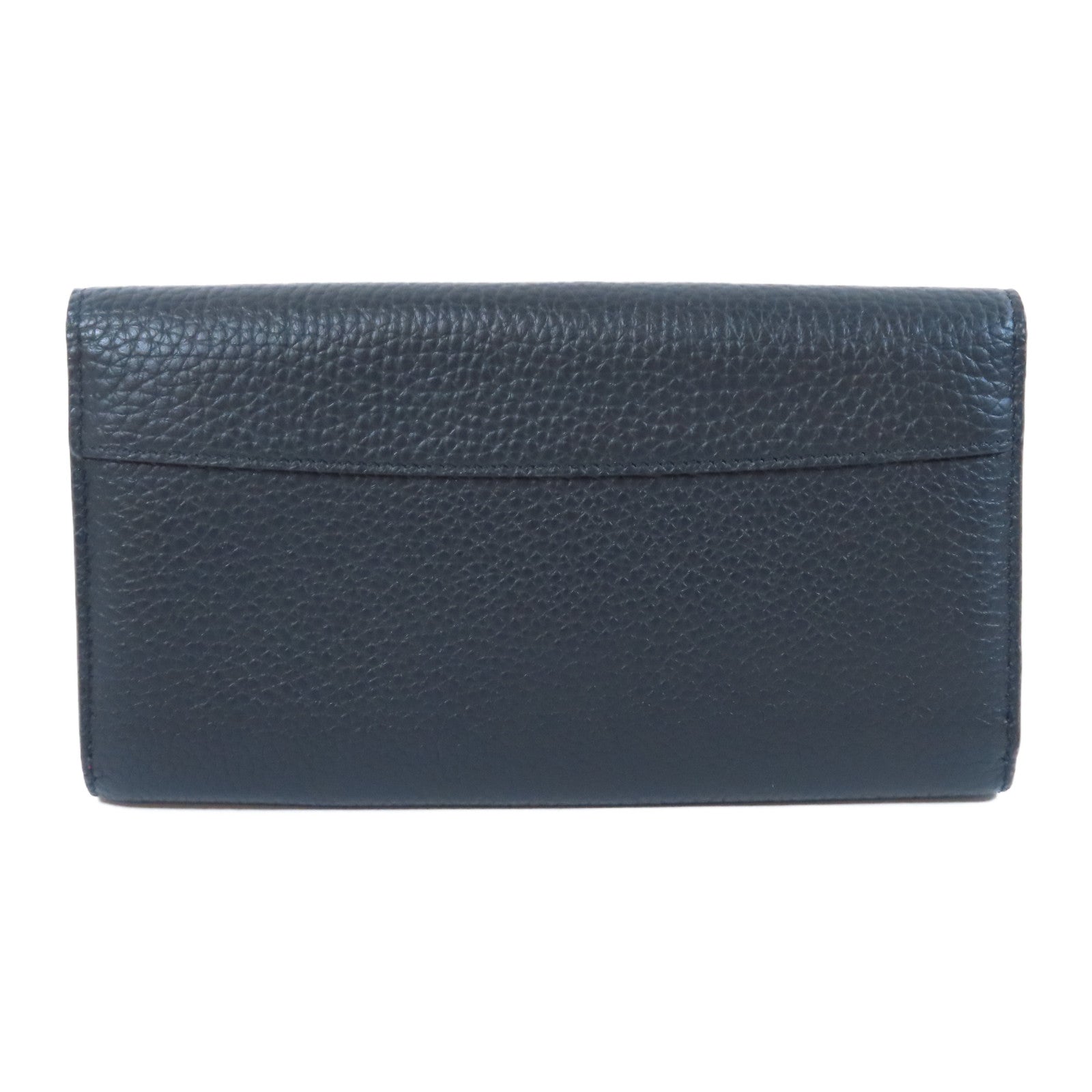 LOUIS VUITTON Taurillon皮革Capucines Wallet金扣長錢包黑色