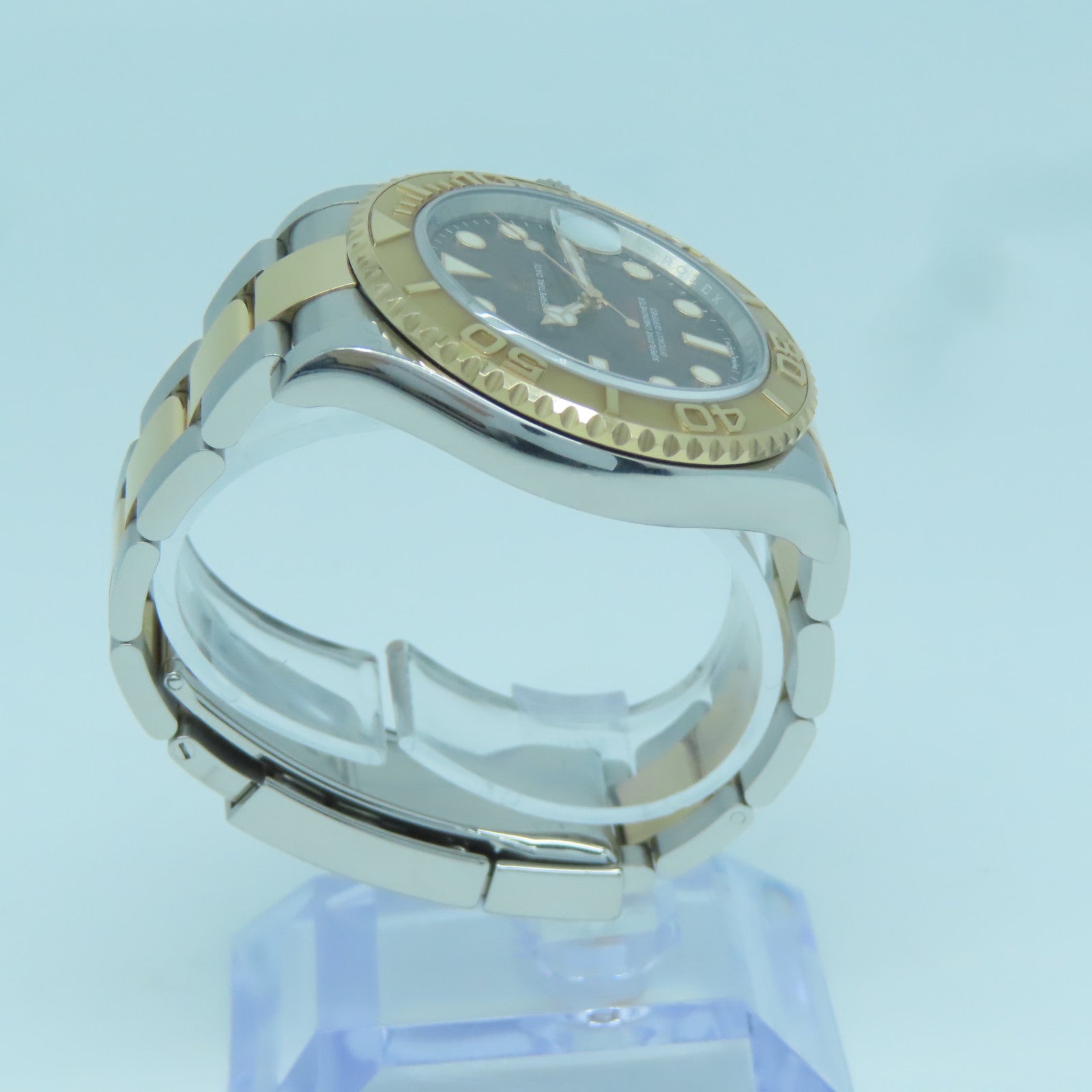 ROLEX Yacht Master 18K玫瑰金/不鏽鋼手錶自動機芯啡色