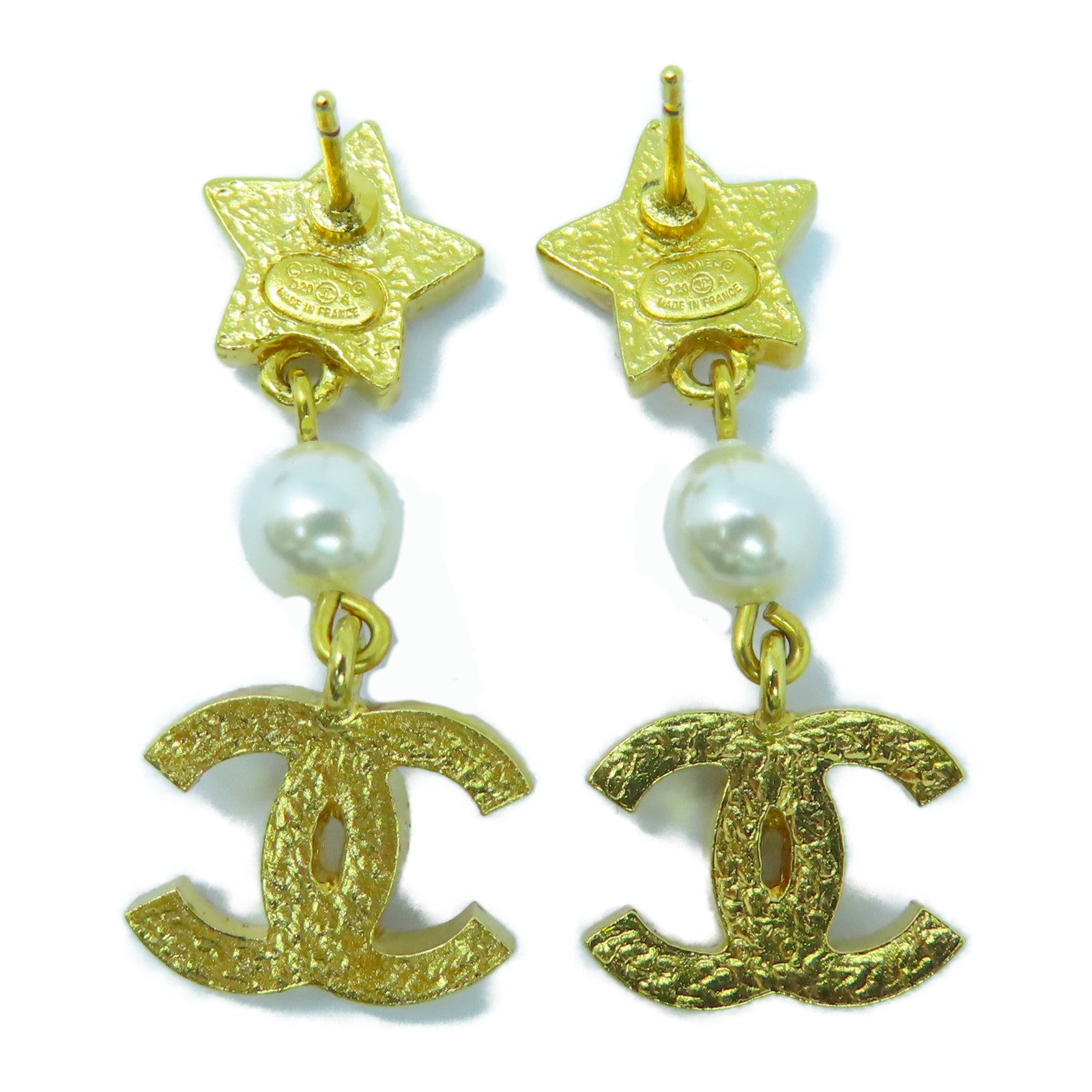 CHANEL 金屬/水晶Earrings耳環金色