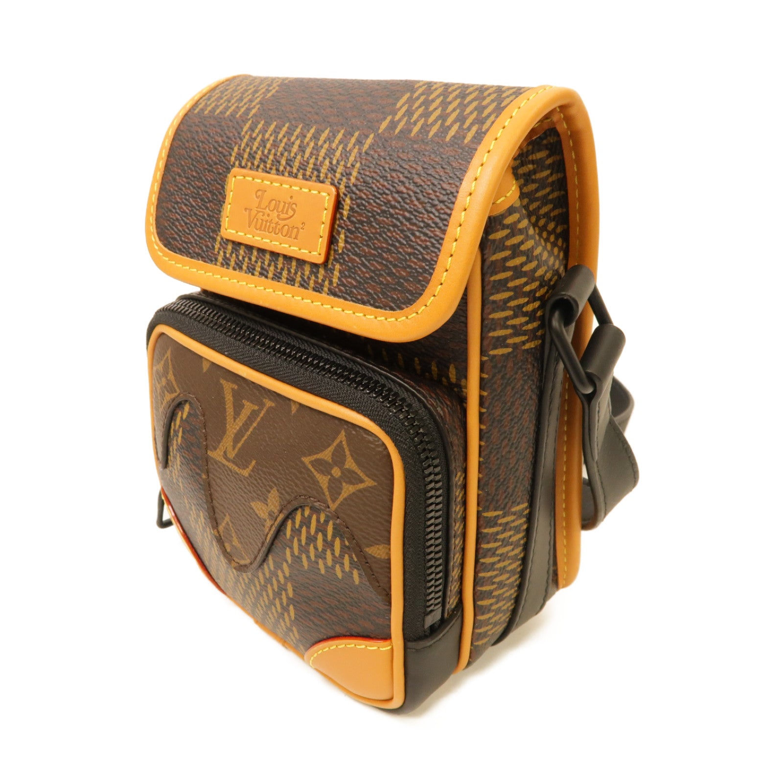 LOUIS VUITTON Damier Giant Nano Amazone肩背袋棕色