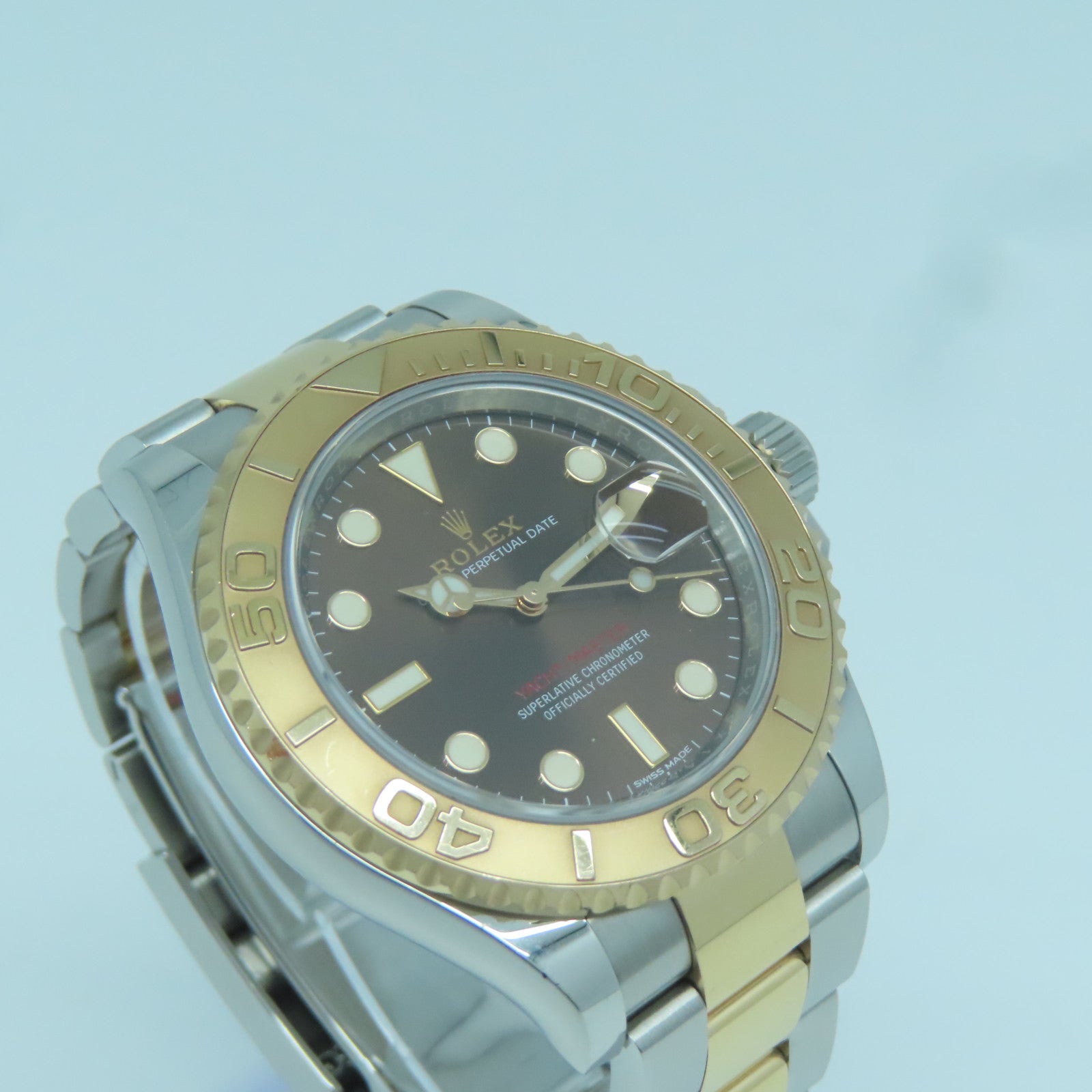 ROLEX Yacht Master 18K玫瑰金/不鏽鋼手錶自動機芯啡色