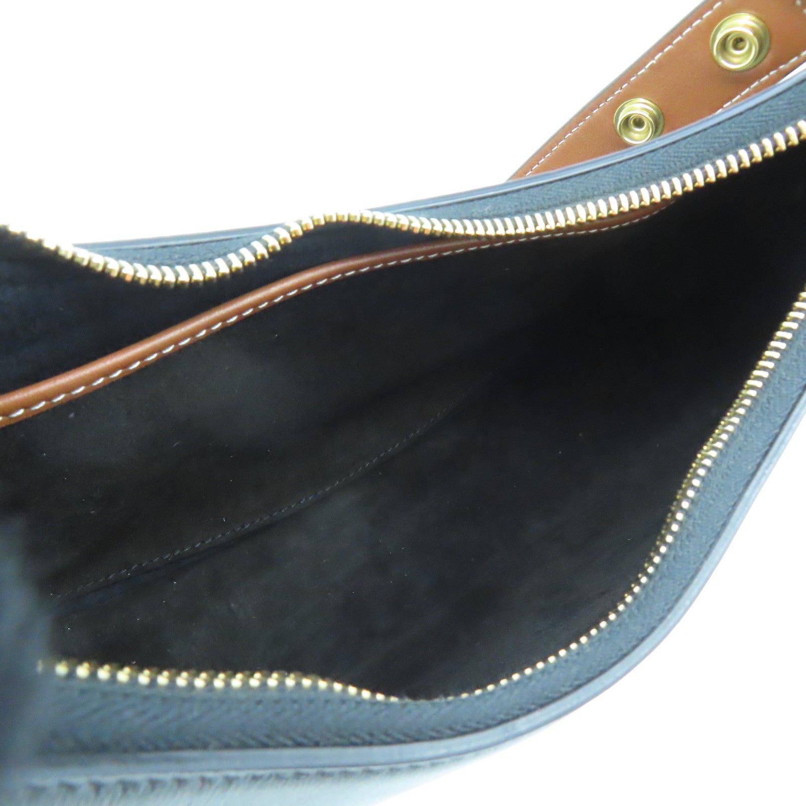 CELINE 牛皮皮革Shoulder Bag金扣肩背袋啡色