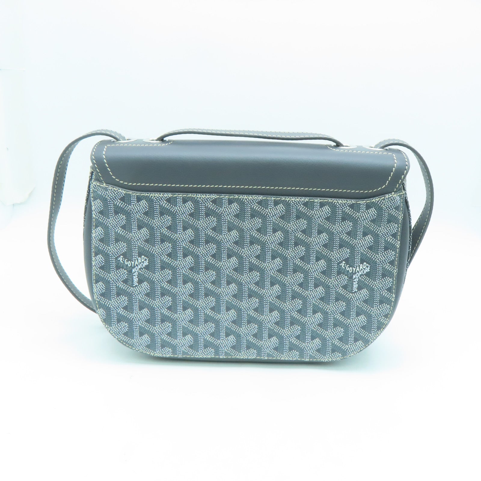 GOYARD 塗層帆布SAC 233 PM銀扣肩背袋灰色