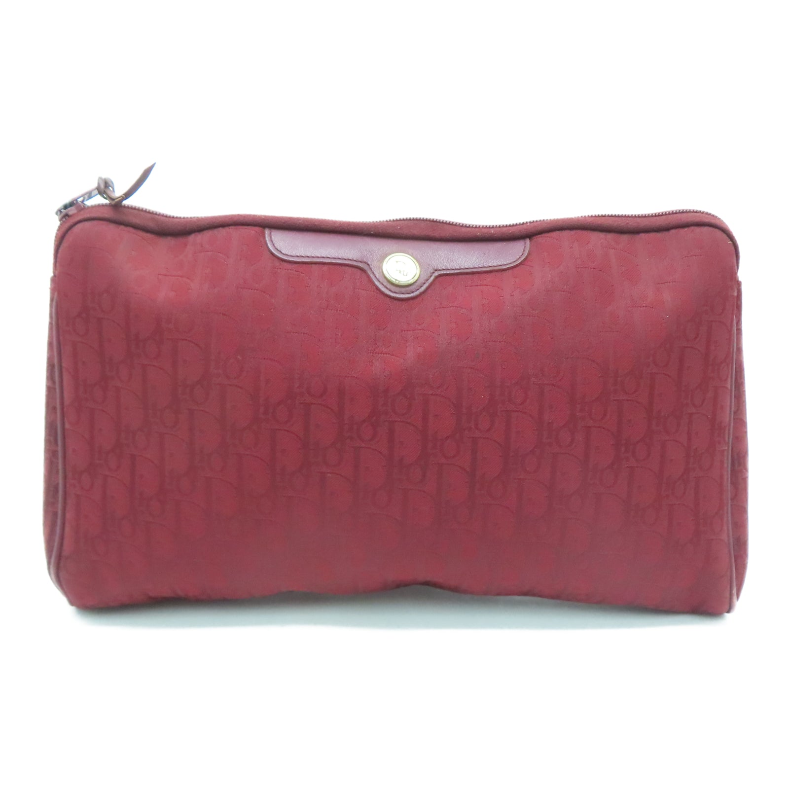 Dior 帆布Vintage Pouch金扣手拿包红色