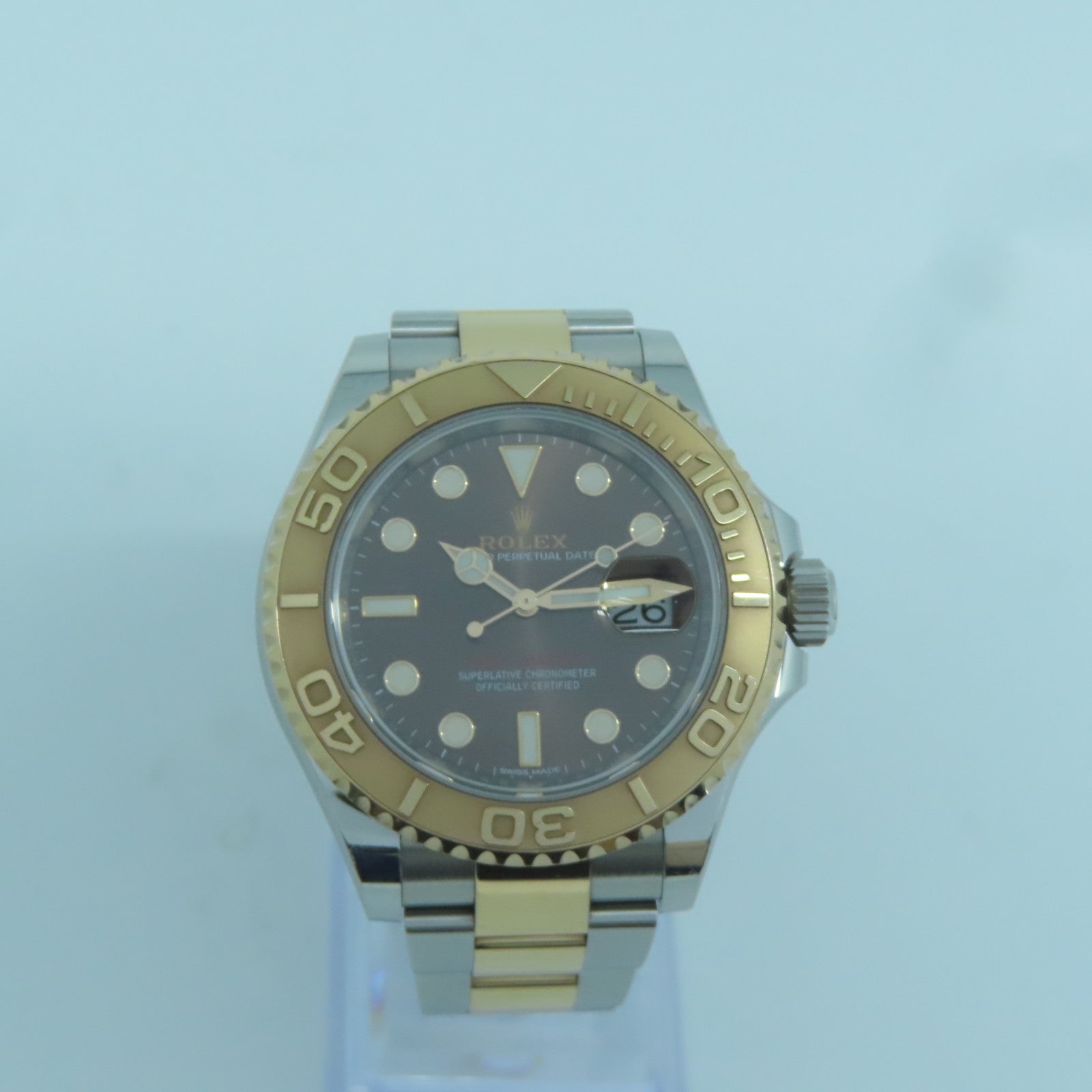 ROLEX Yacht Master 18K玫瑰金/不鏽鋼手錶自動機芯啡色