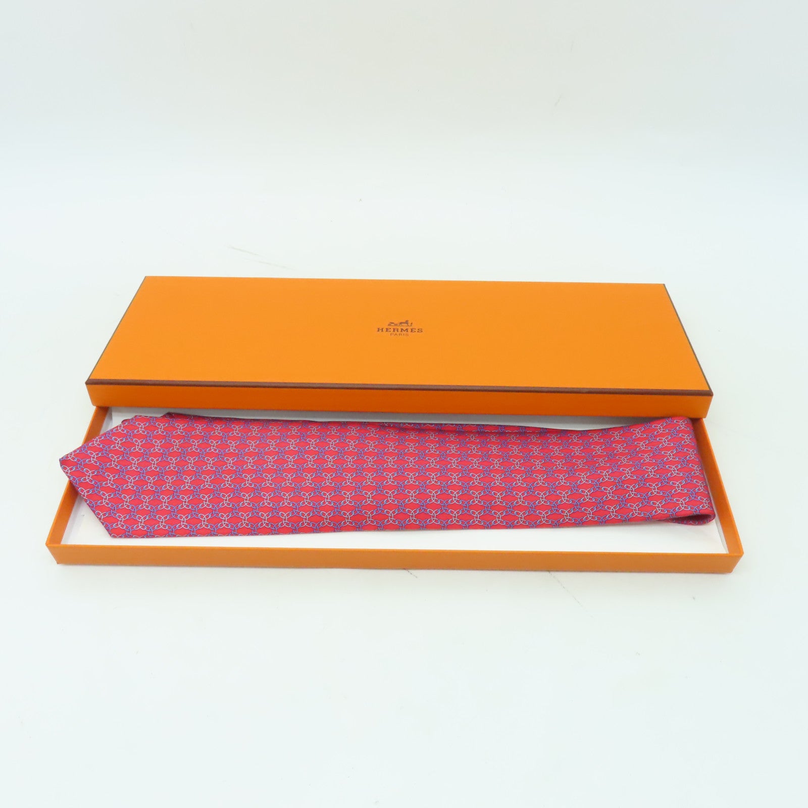 HERMES 絲質Tie領帶紅色