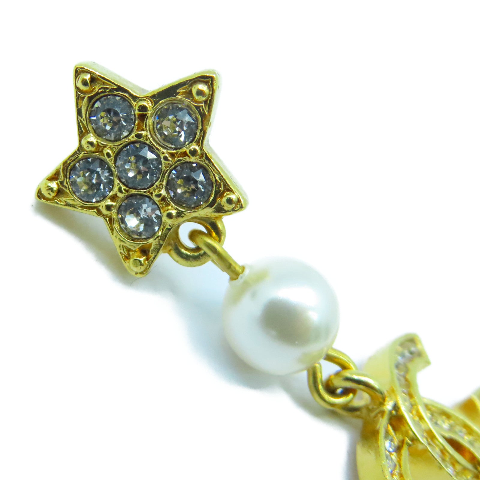 CHANEL 金屬/水晶Earrings耳環金色