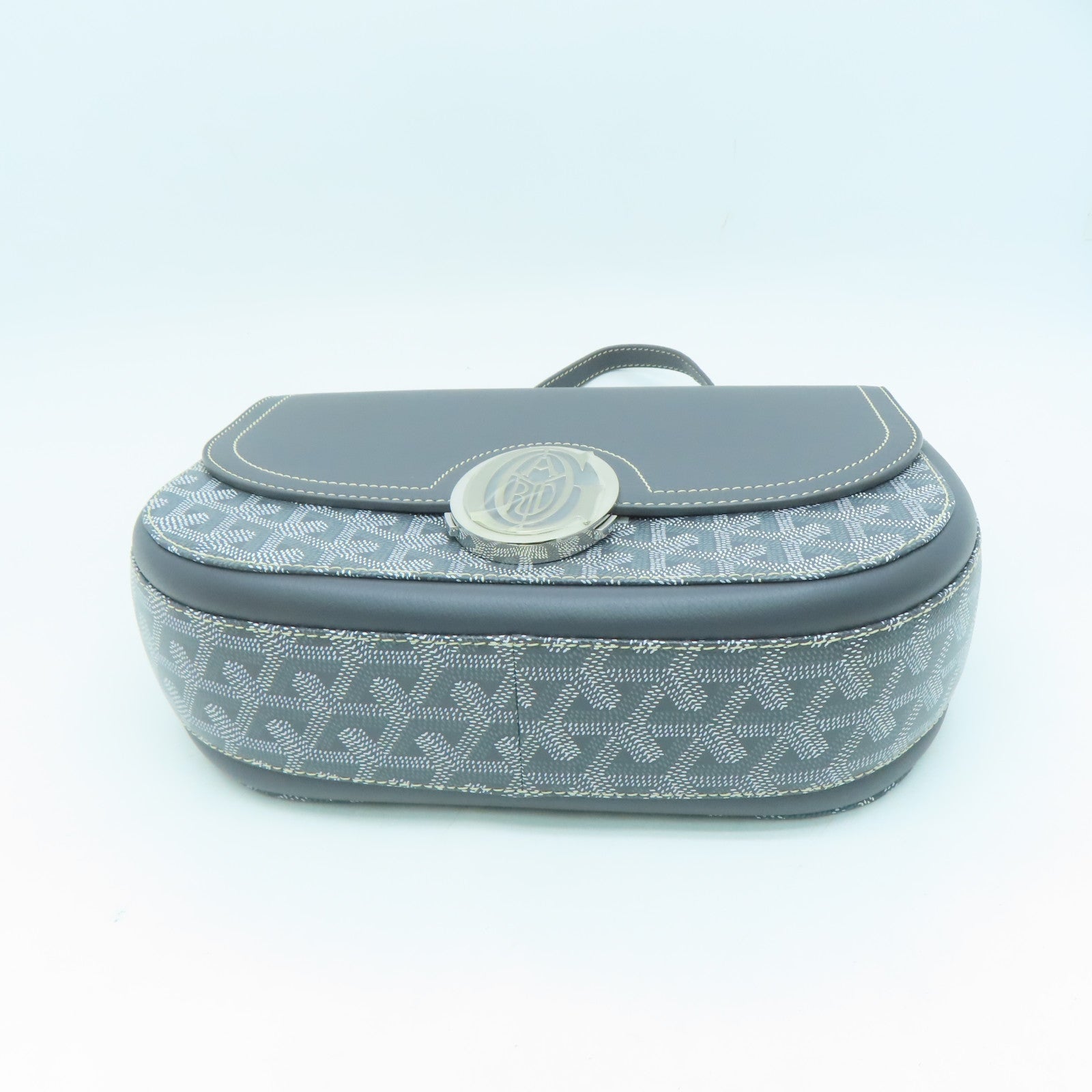 GOYARD 塗層帆布SAC 233 PM銀扣肩背袋灰色