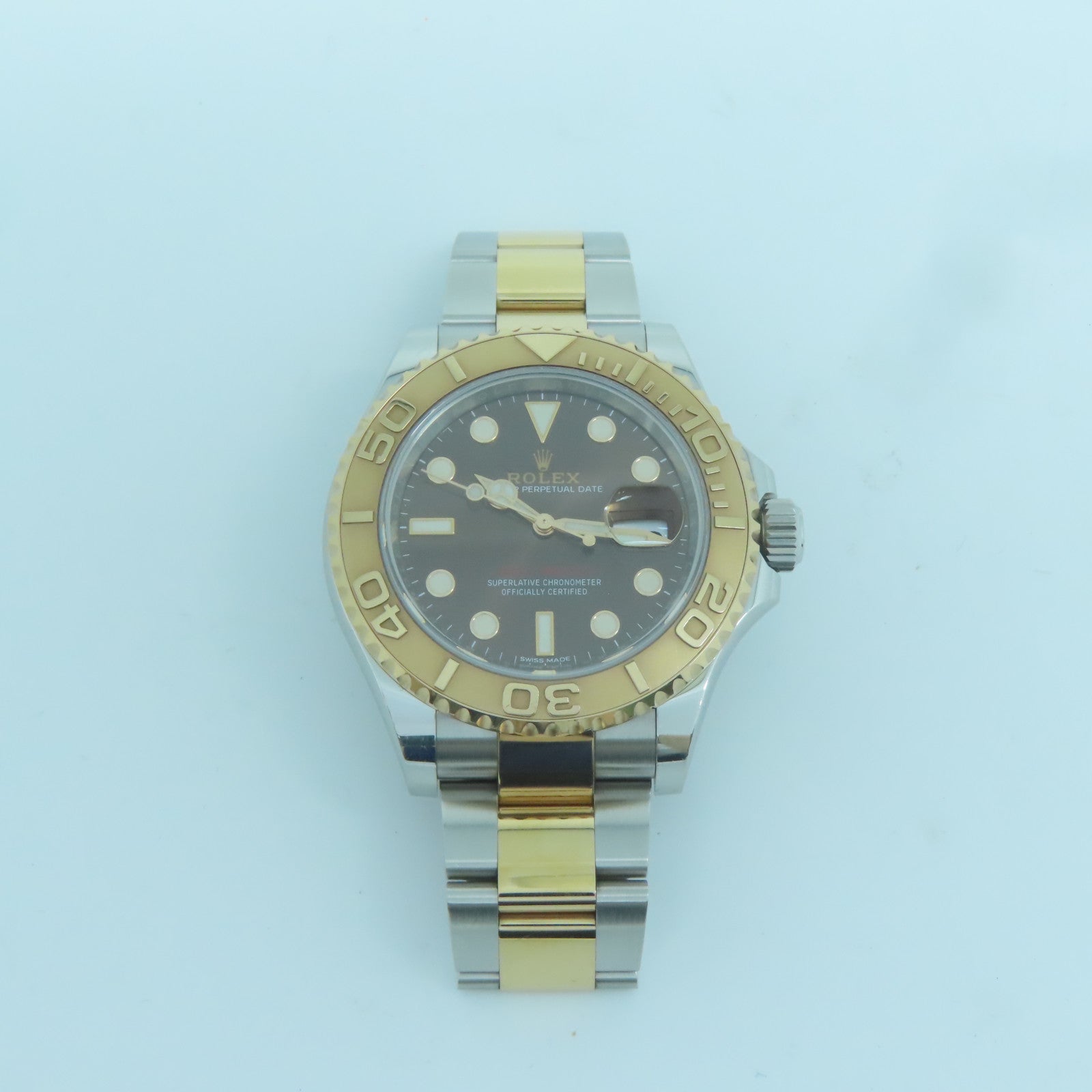 ROLEX Yacht Master 18K玫瑰金/不鏽鋼手錶自動機芯啡色