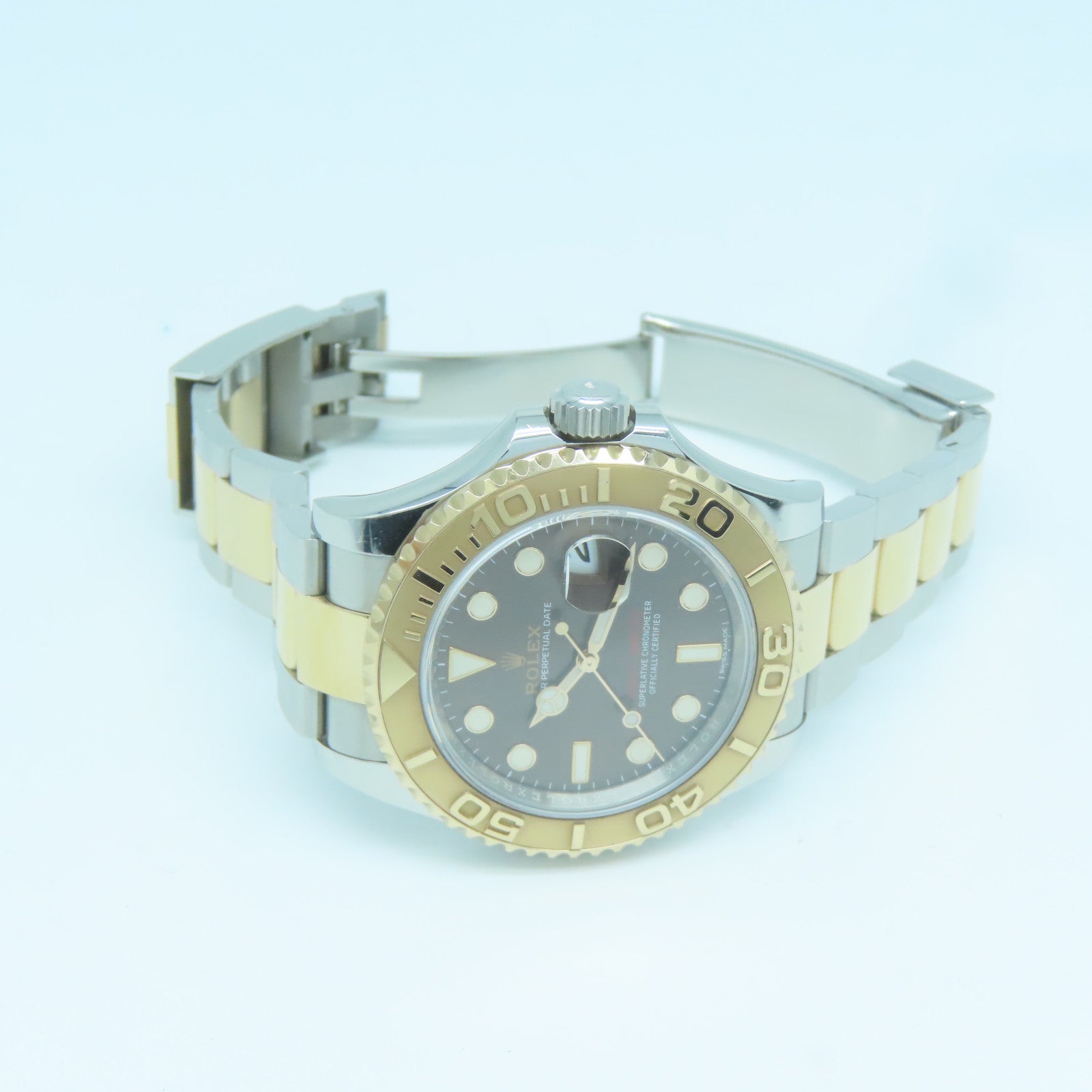 ROLEX Yacht Master 18K玫瑰金/不鏽鋼手錶自動機芯啡色