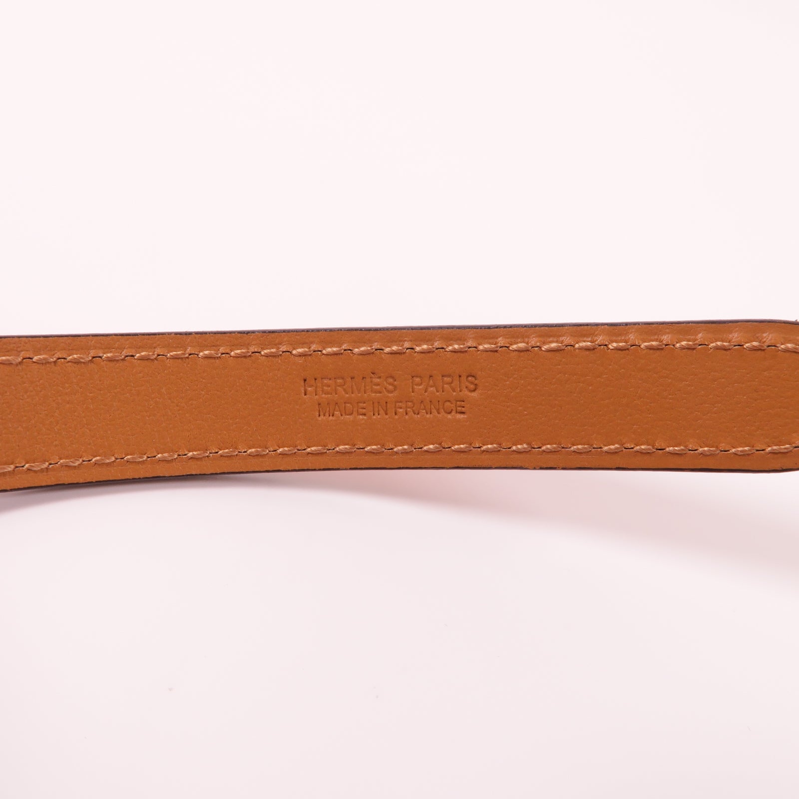 HERMES Epsom皮革Pop H Belt金扣皮帶橙色/紅色