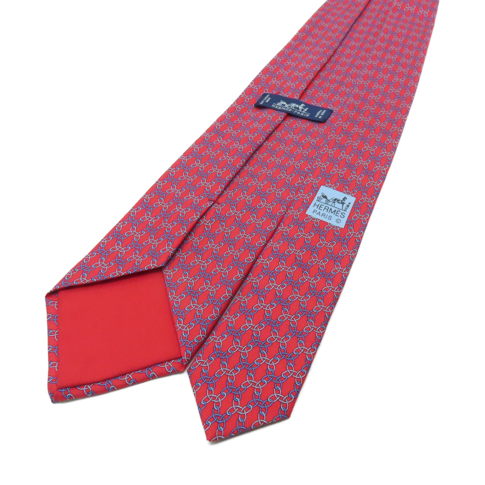 HERMES 絲質Tie領帶紅色