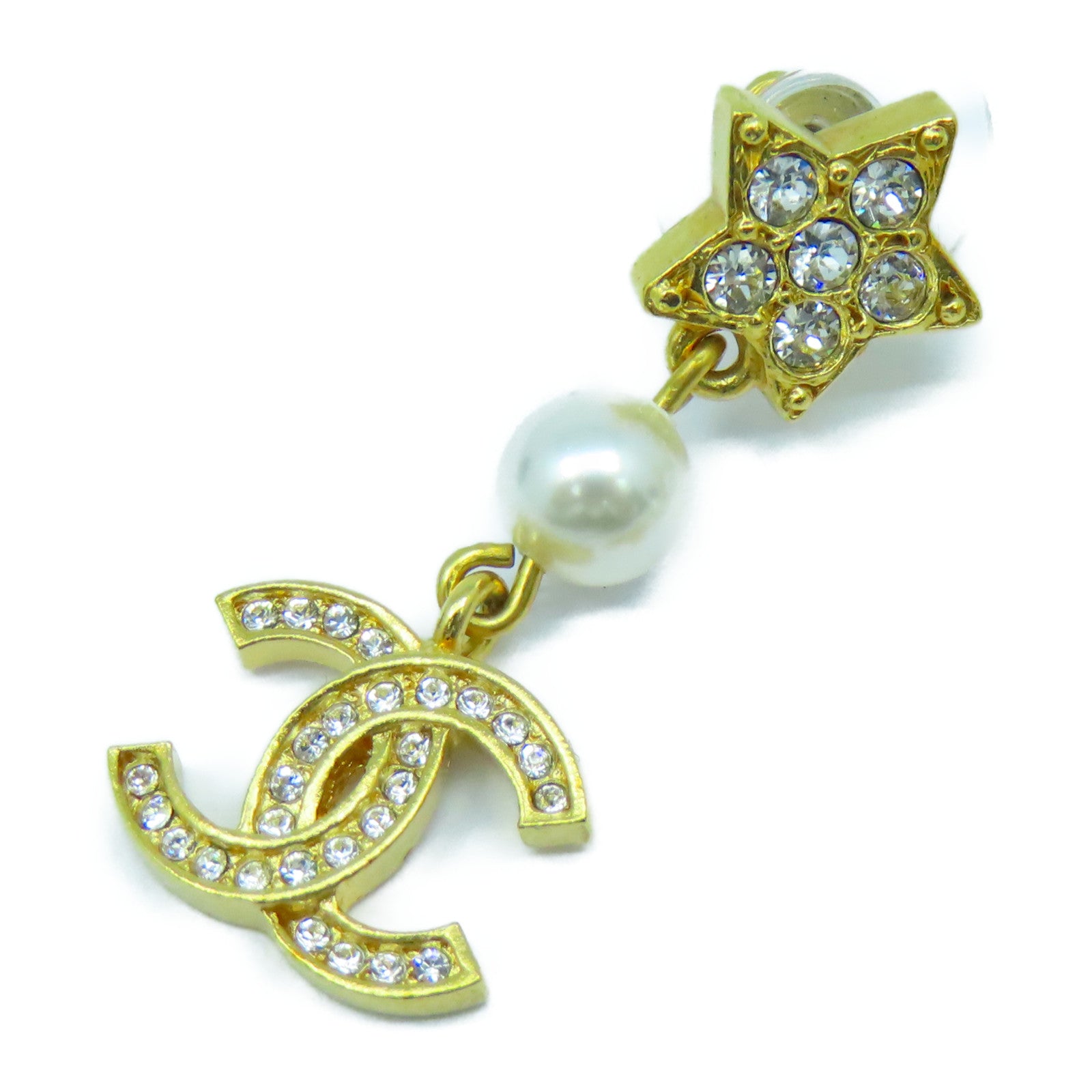 CHANEL 金屬/水晶Earrings耳環金色