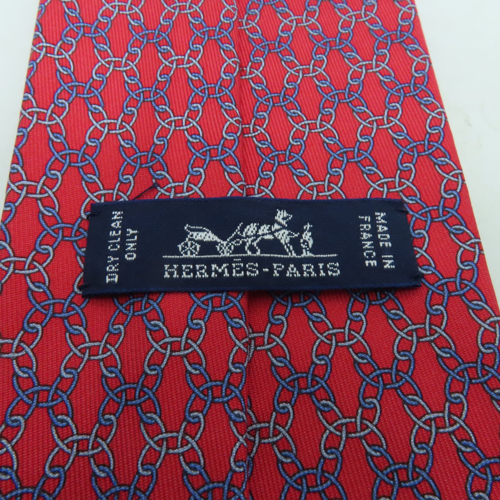 HERMES 絲質Tie領帶紅色