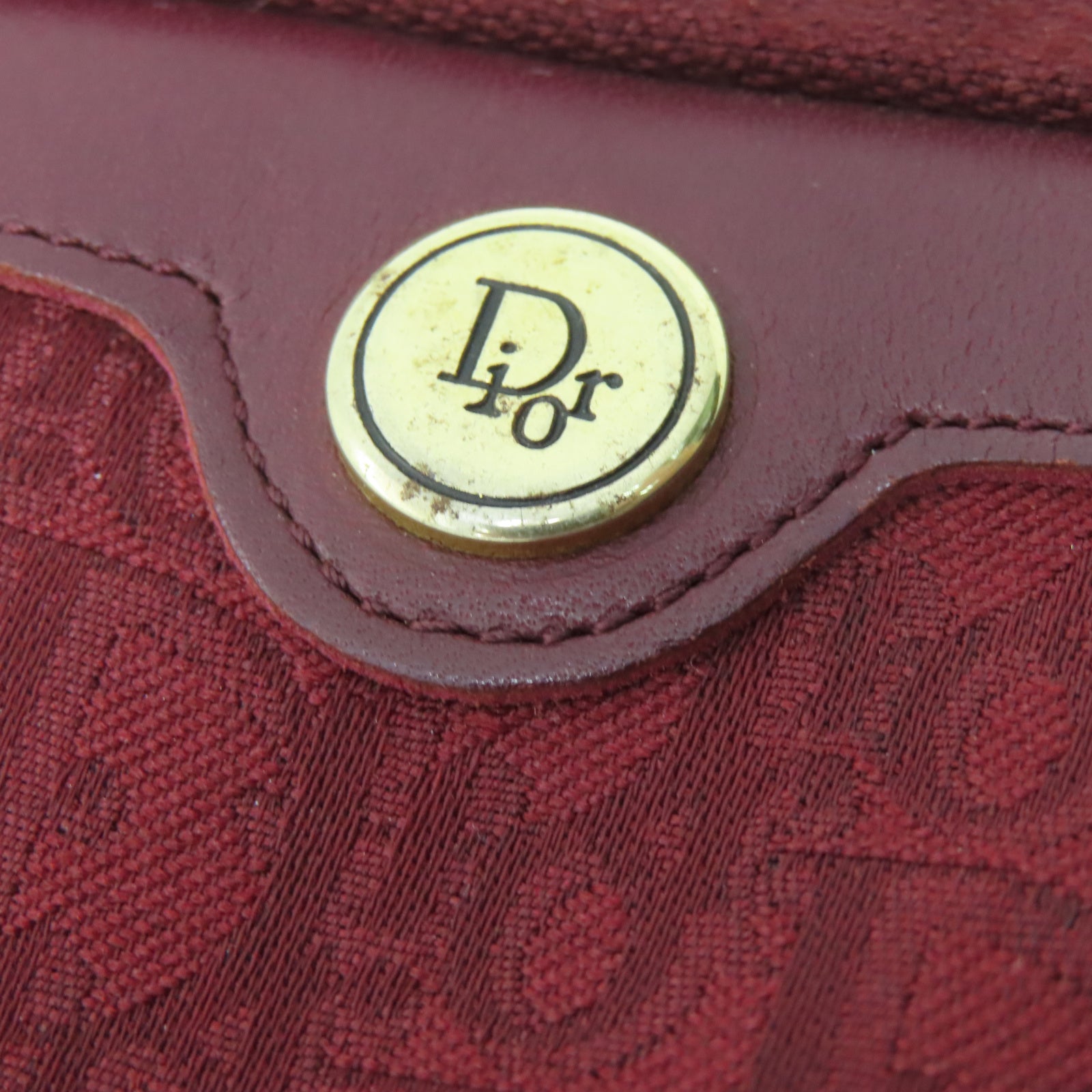 Dior 帆布Vintage Pouch金扣手拿包红色