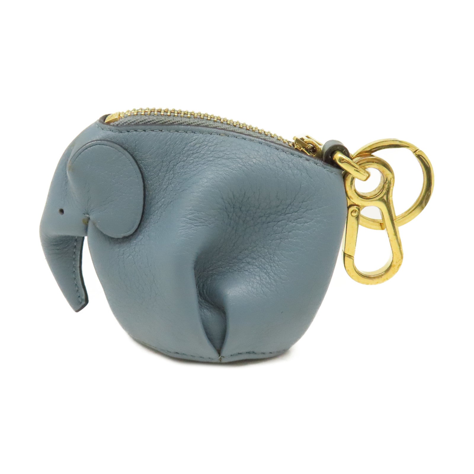 LOEWE 牛皮皮革Coin Purse金扣零錢包藍色