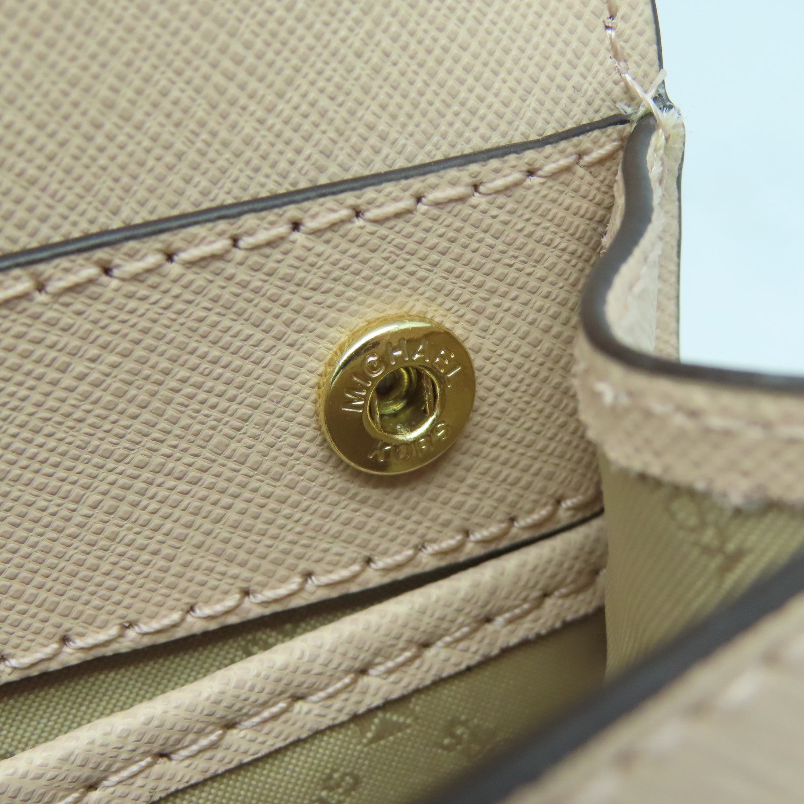 Michael Kors 牛皮皮革Jet Set金扣手挽肩背兩用袋淺粉紅色