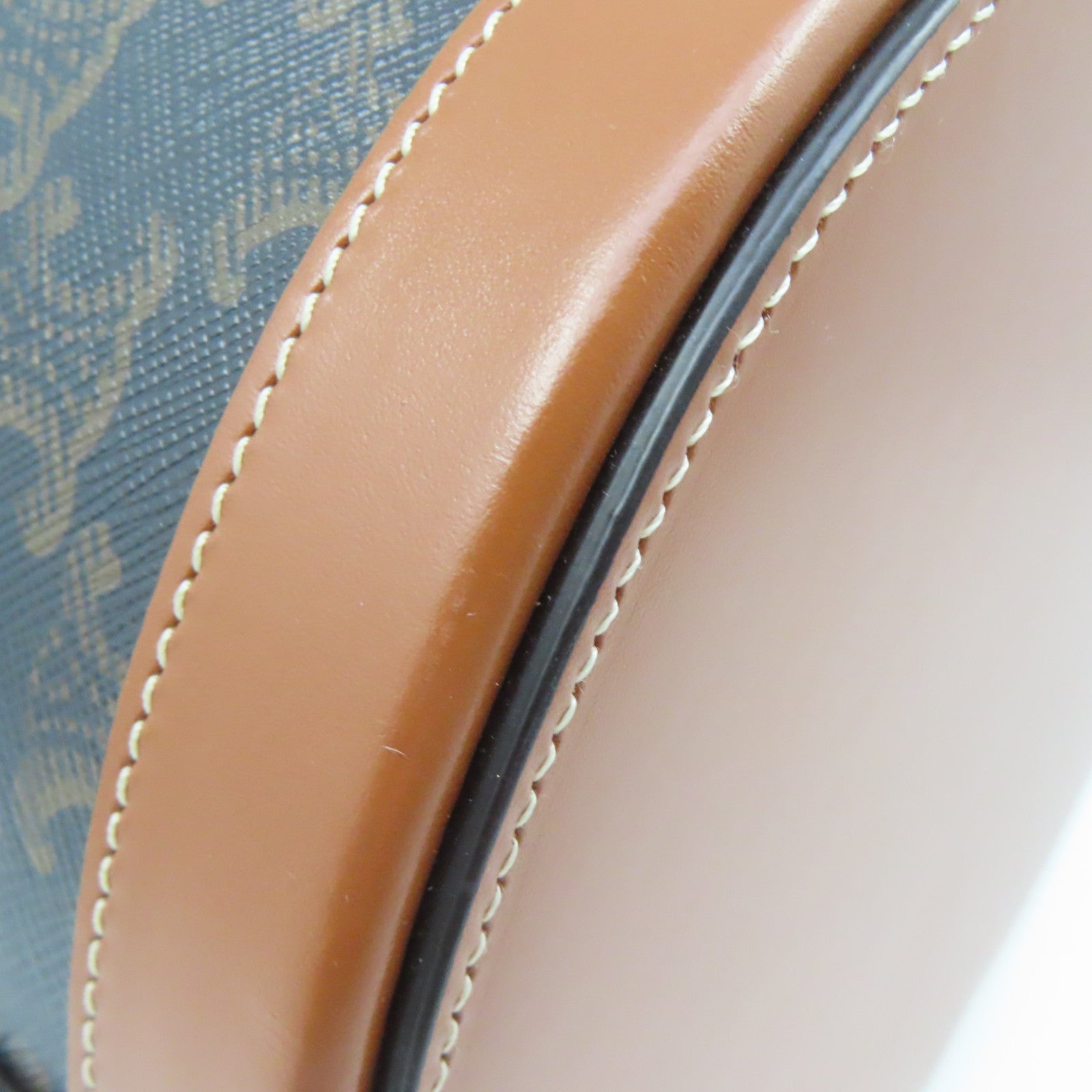 CELINE 涂层帆布Shoulder Bag金扣肩背袋啡色