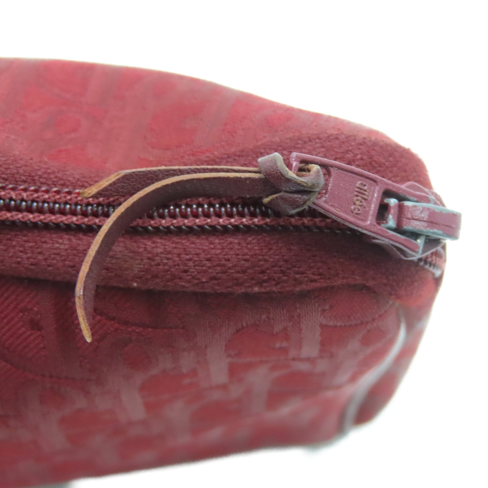 Dior 帆布Vintage Pouch金扣手拿包红色