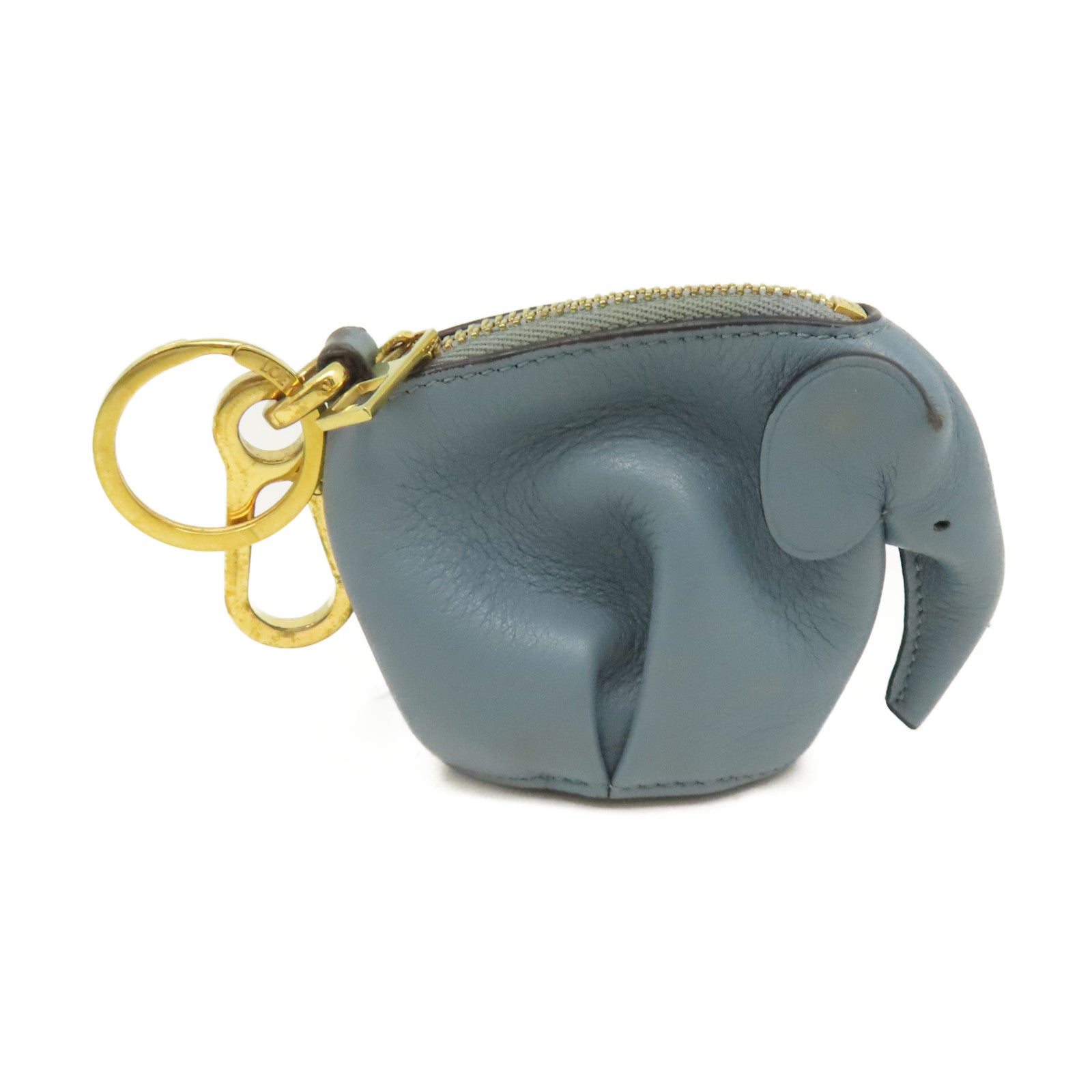 LOEWE 牛皮皮革Coin Purse金扣零錢包藍色