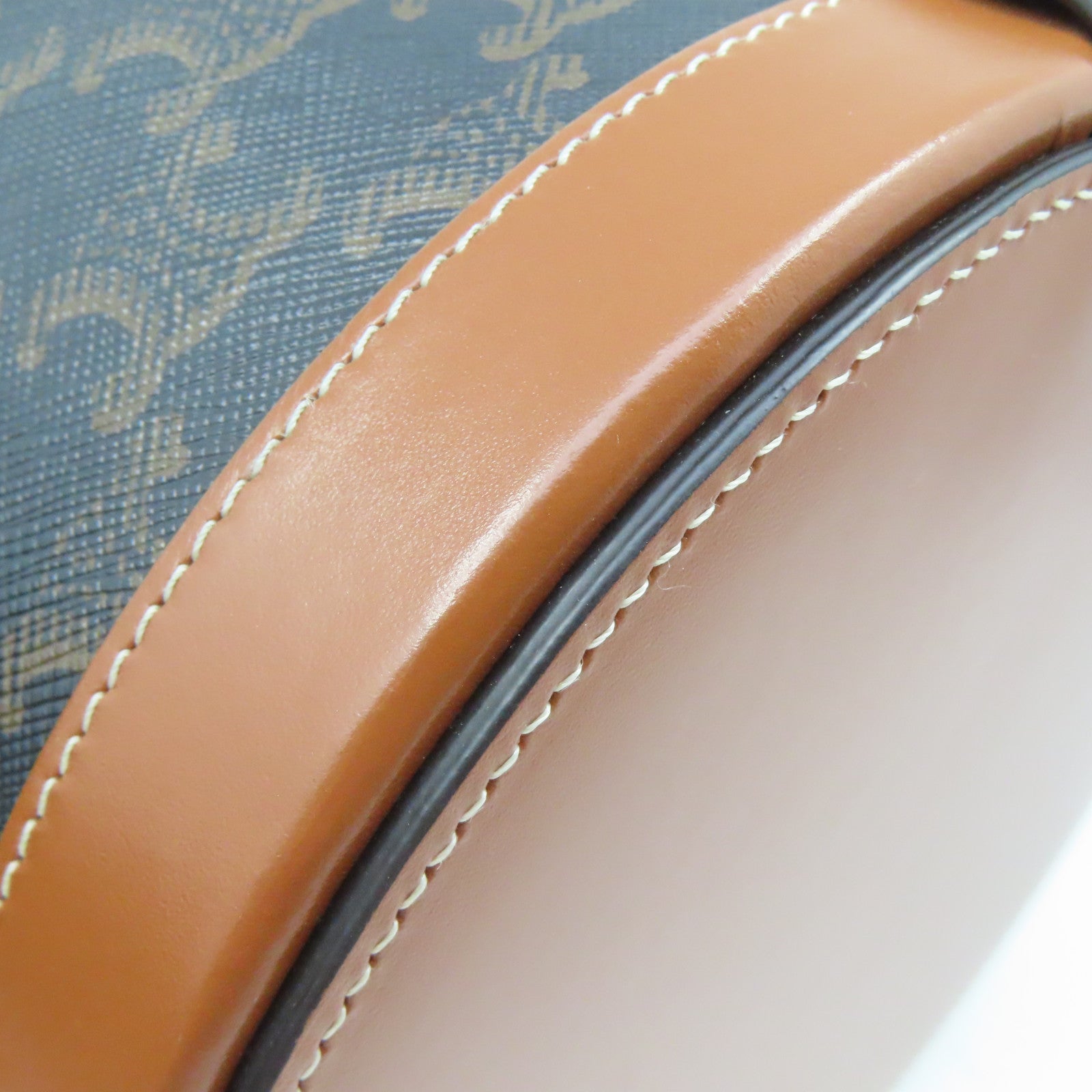 CELINE 涂层帆布Shoulder Bag金扣肩背袋啡色