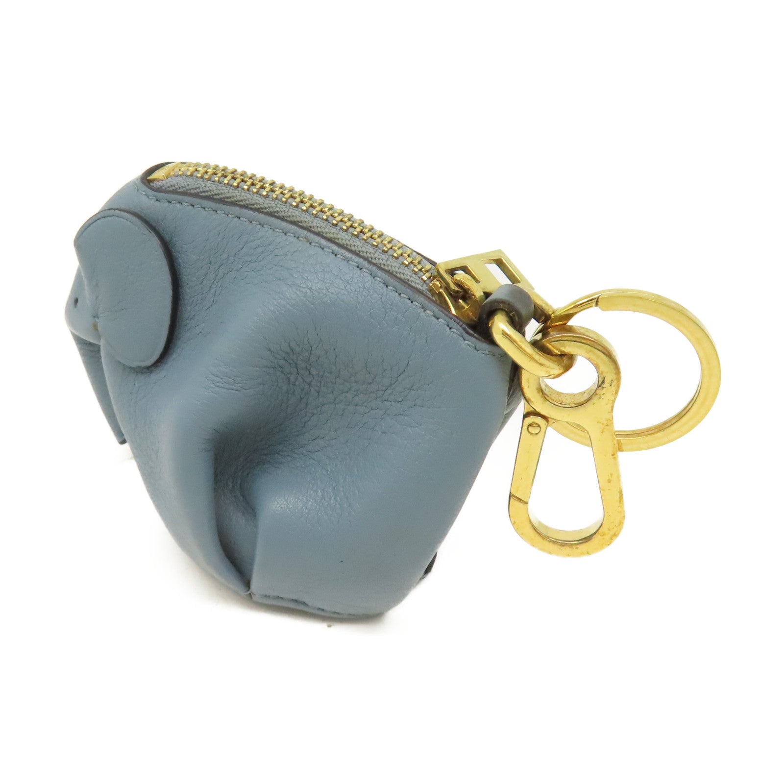 LOEWE 牛皮皮革Coin Purse金扣零錢包藍色