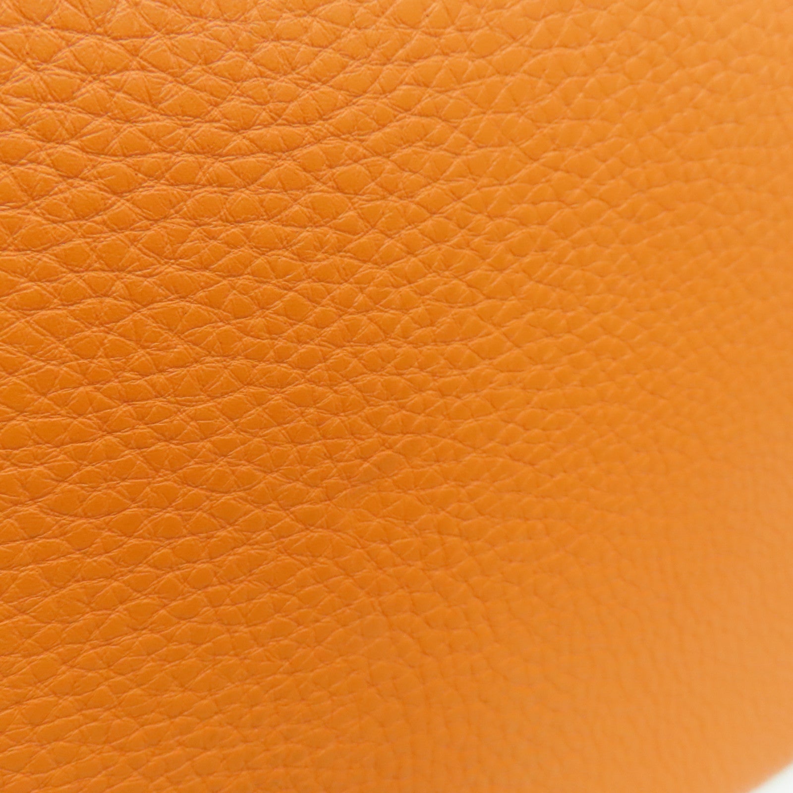 HERMES Clemence皮革Shoulder Birkin銀扣手挽袋/肩背袋橙色