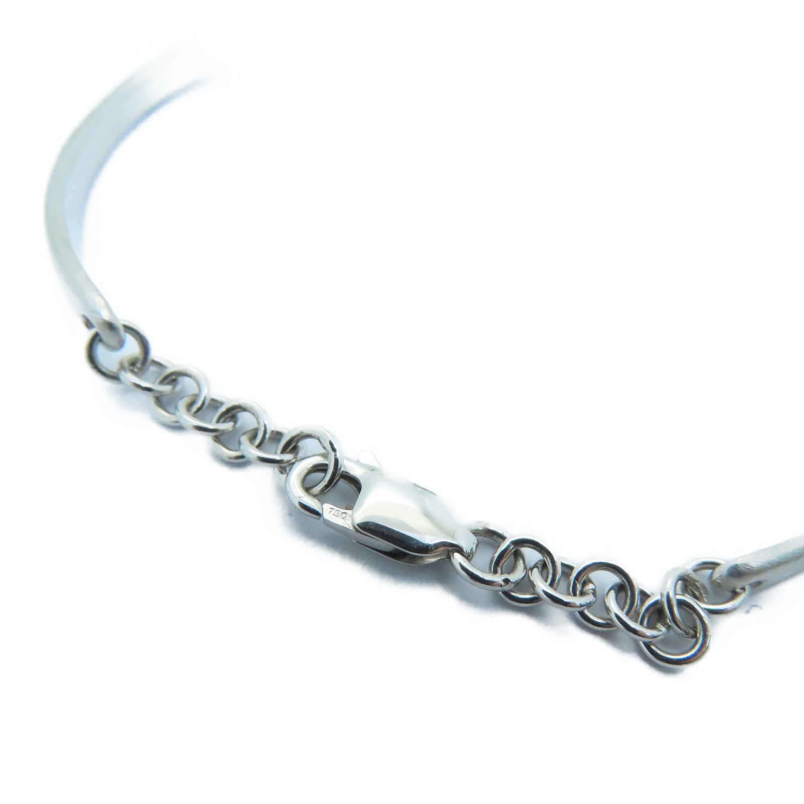 JEWELRY 18K White Gold Diamond Bangle Bracelet Silver