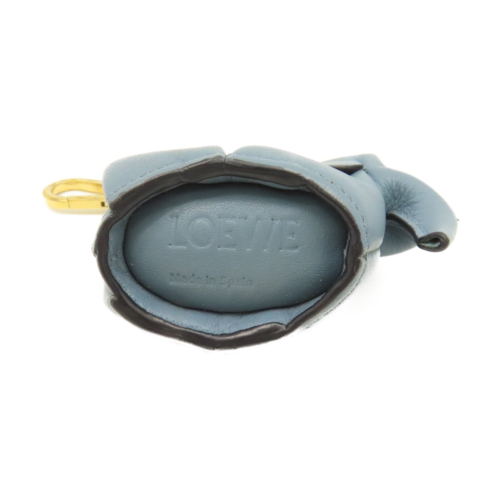 LOEWE 牛皮皮革Coin Purse金扣零錢包藍色