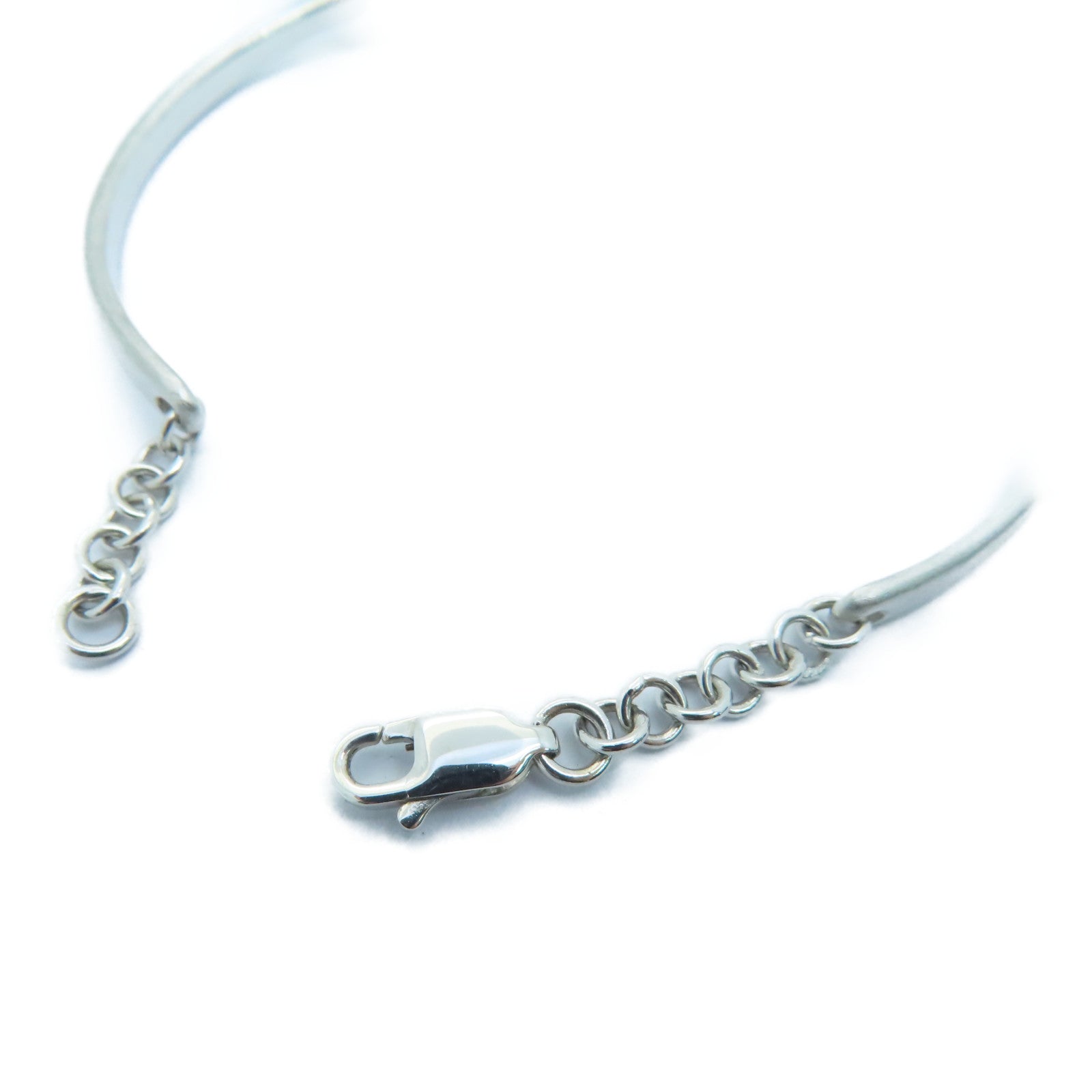 JEWELRY 18K White Gold Diamond Bangle Bracelet Silver
