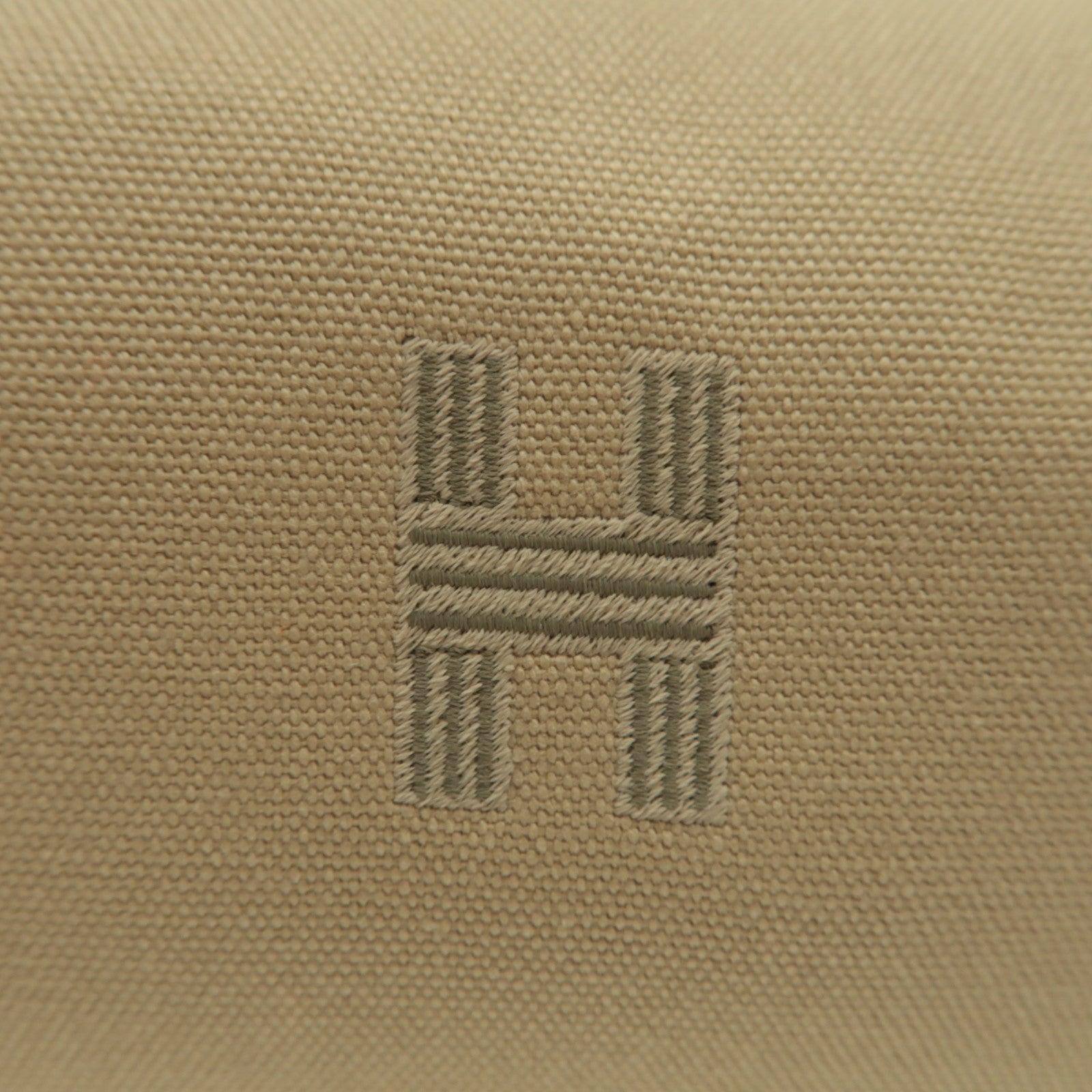 HERMES 帆布Bride-A Brac銀扣手挽袋淺褐色