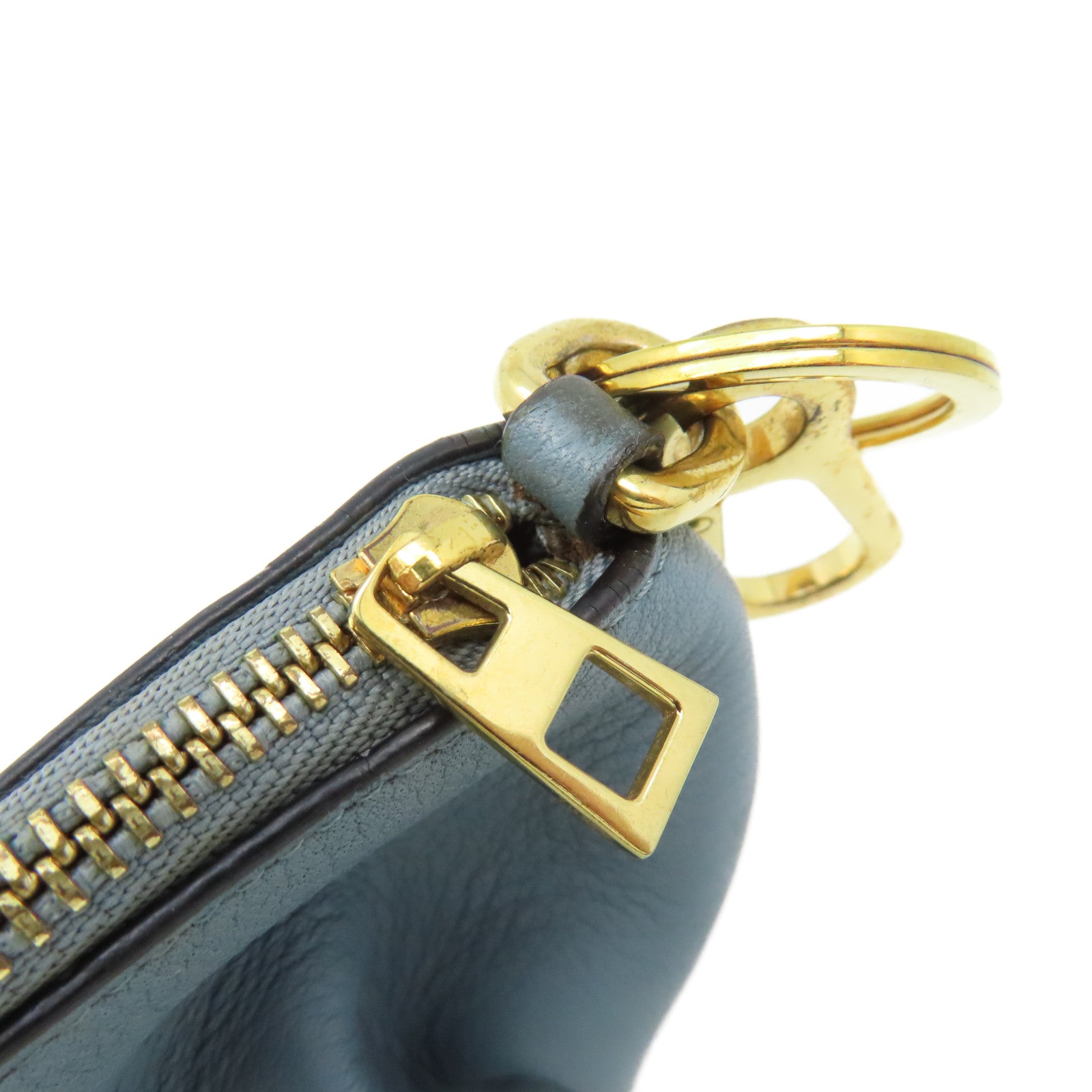 LOEWE 牛皮皮革Coin Purse金扣零錢包藍色