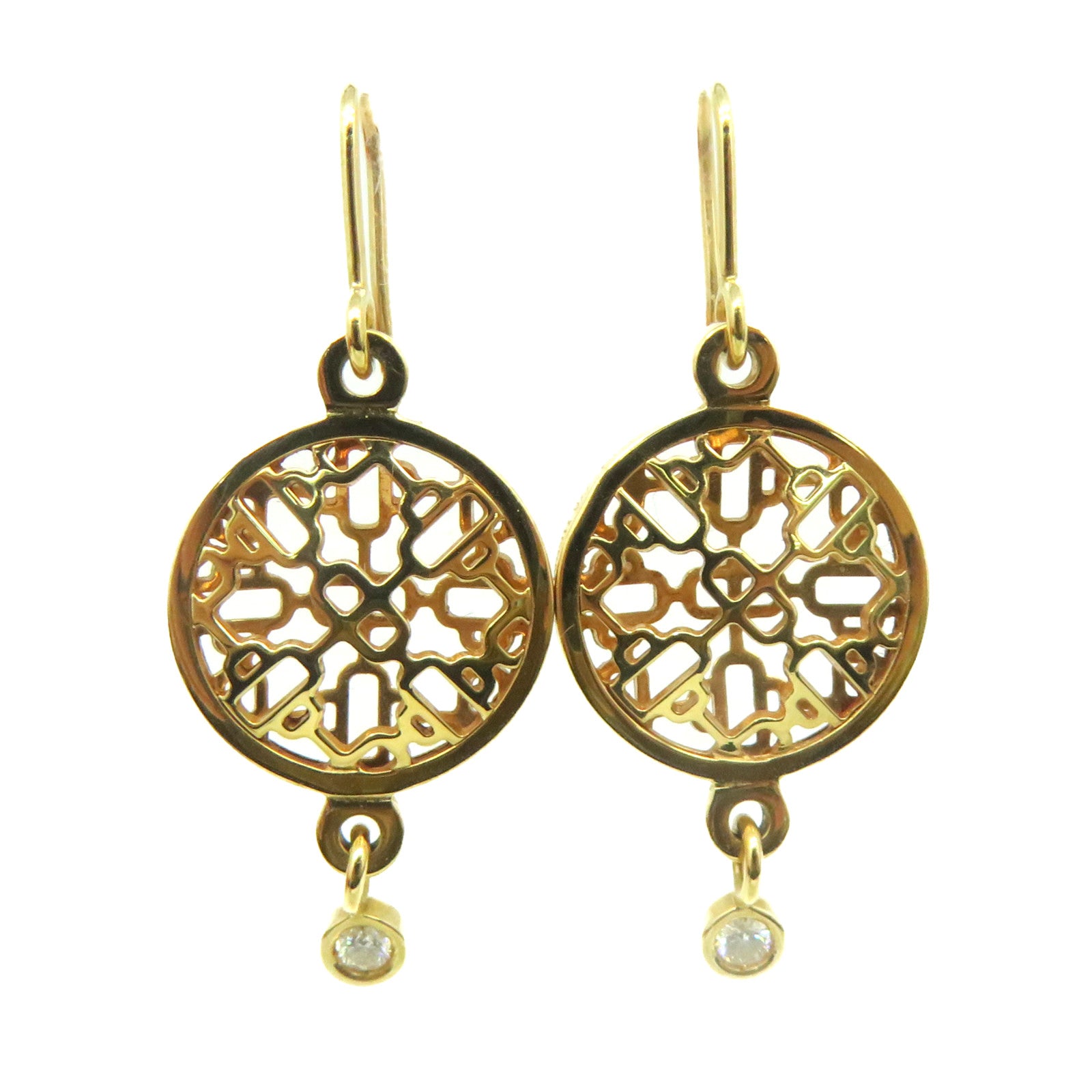 HERMES 18K玫瑰金Chaine d'Ancre Earrings耳环金色