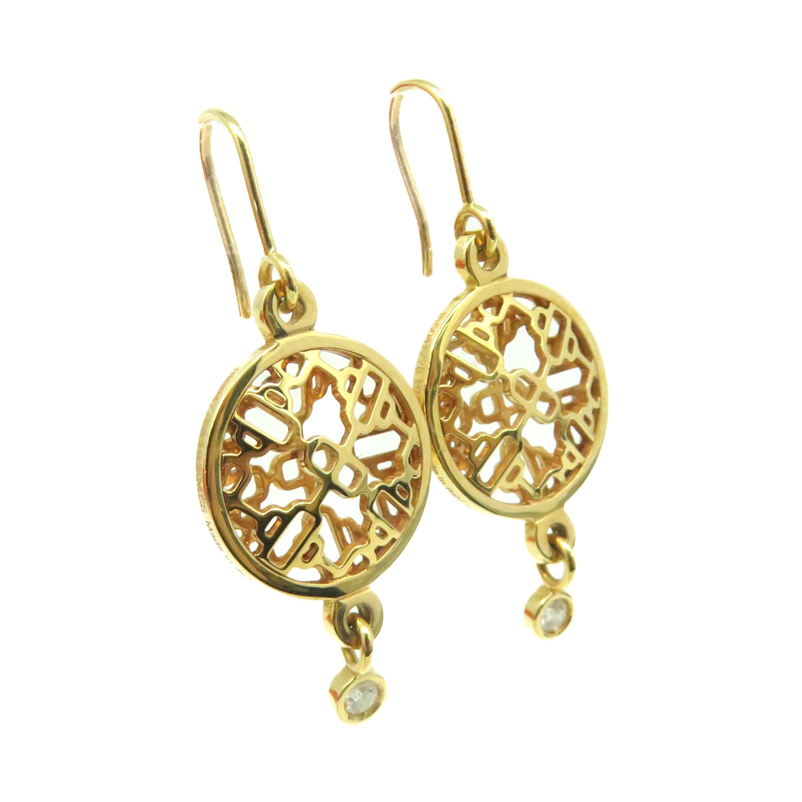 HERMES 18K玫瑰金Chaine d'Ancre Earrings耳环金色