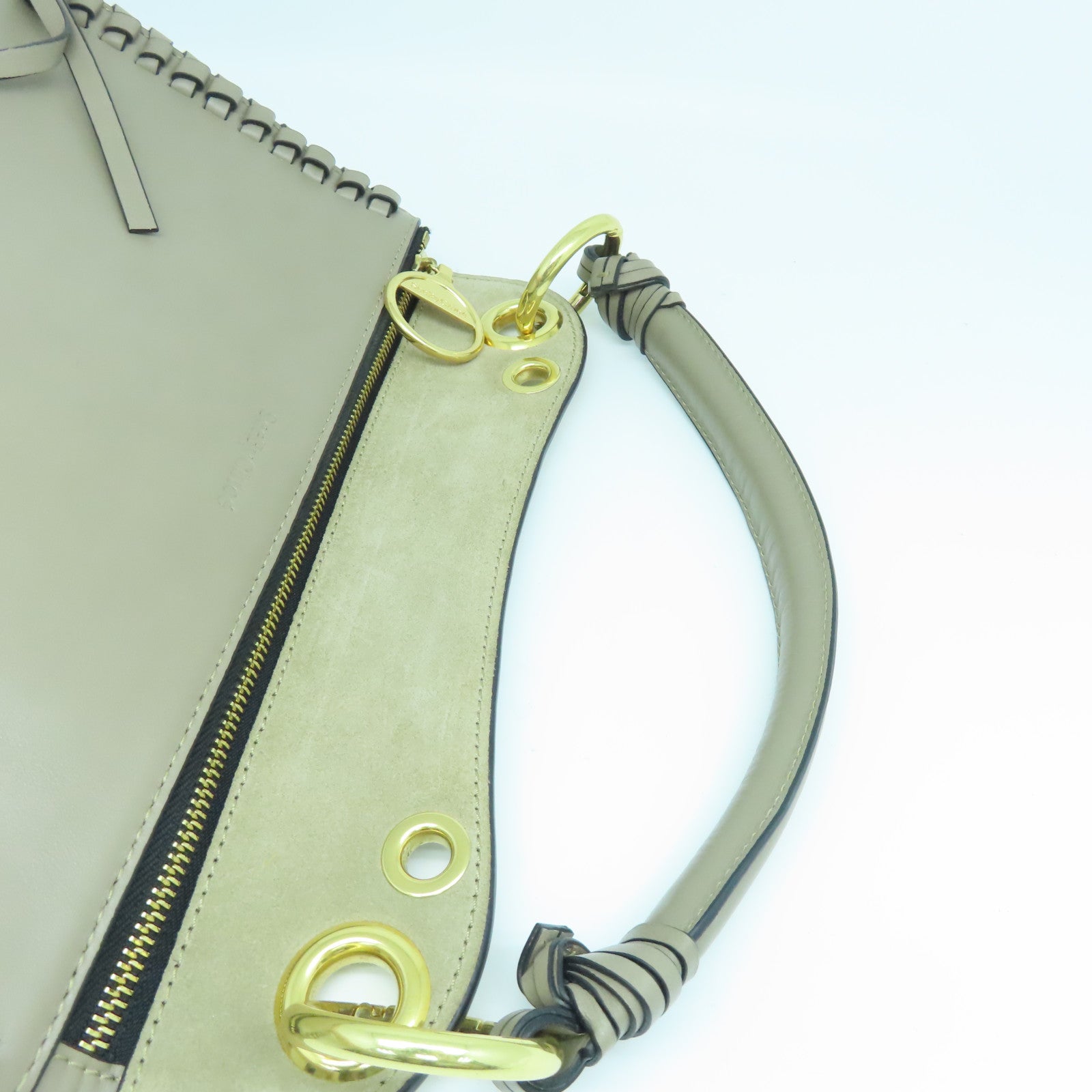 SEE BY CHLOE 【激減優惠】牛皮皮革/麂皮皮革２Way Shoulder金扣手挽肩背兩用袋灰色