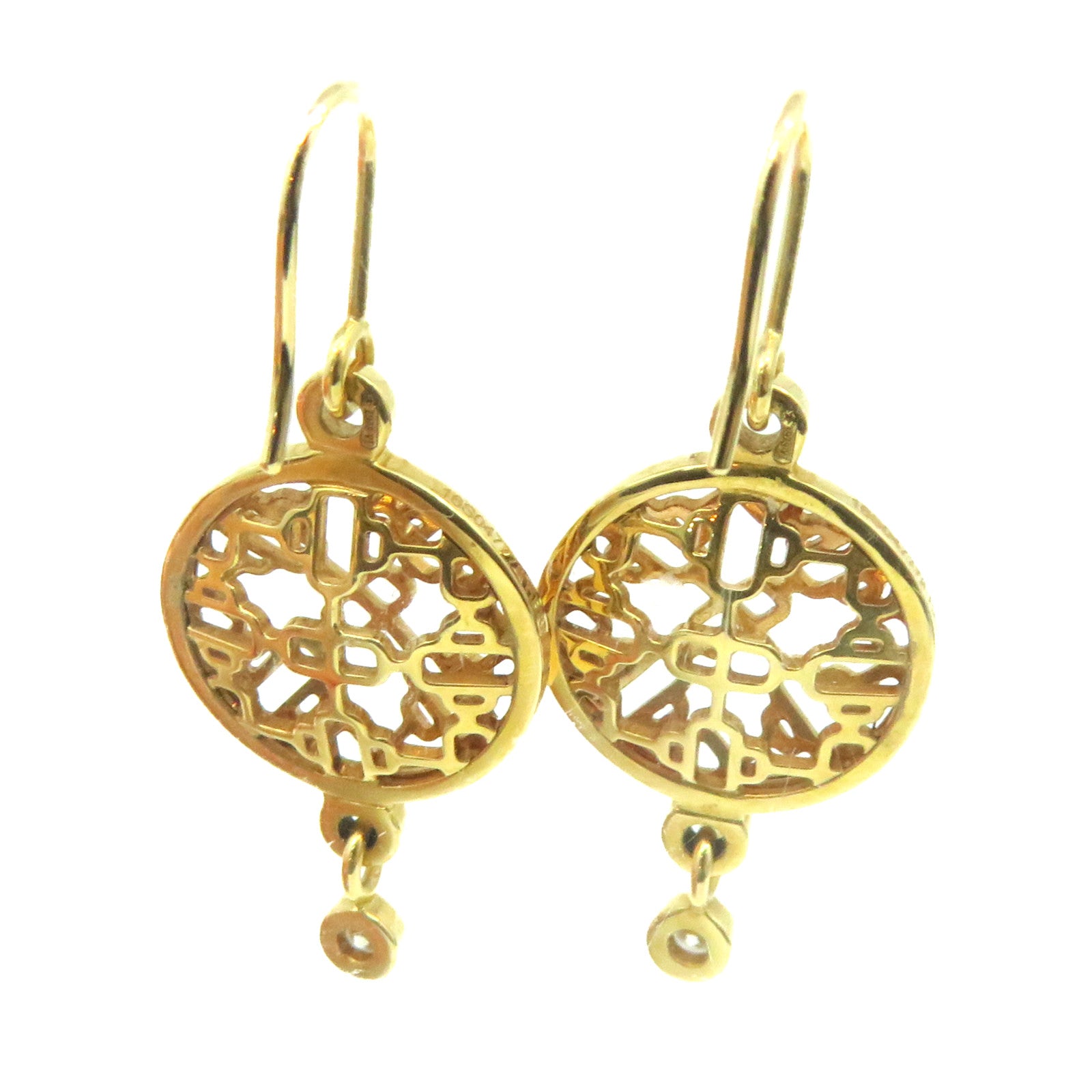 HERMES 18K玫瑰金Chaine d'Ancre Earrings耳环金色