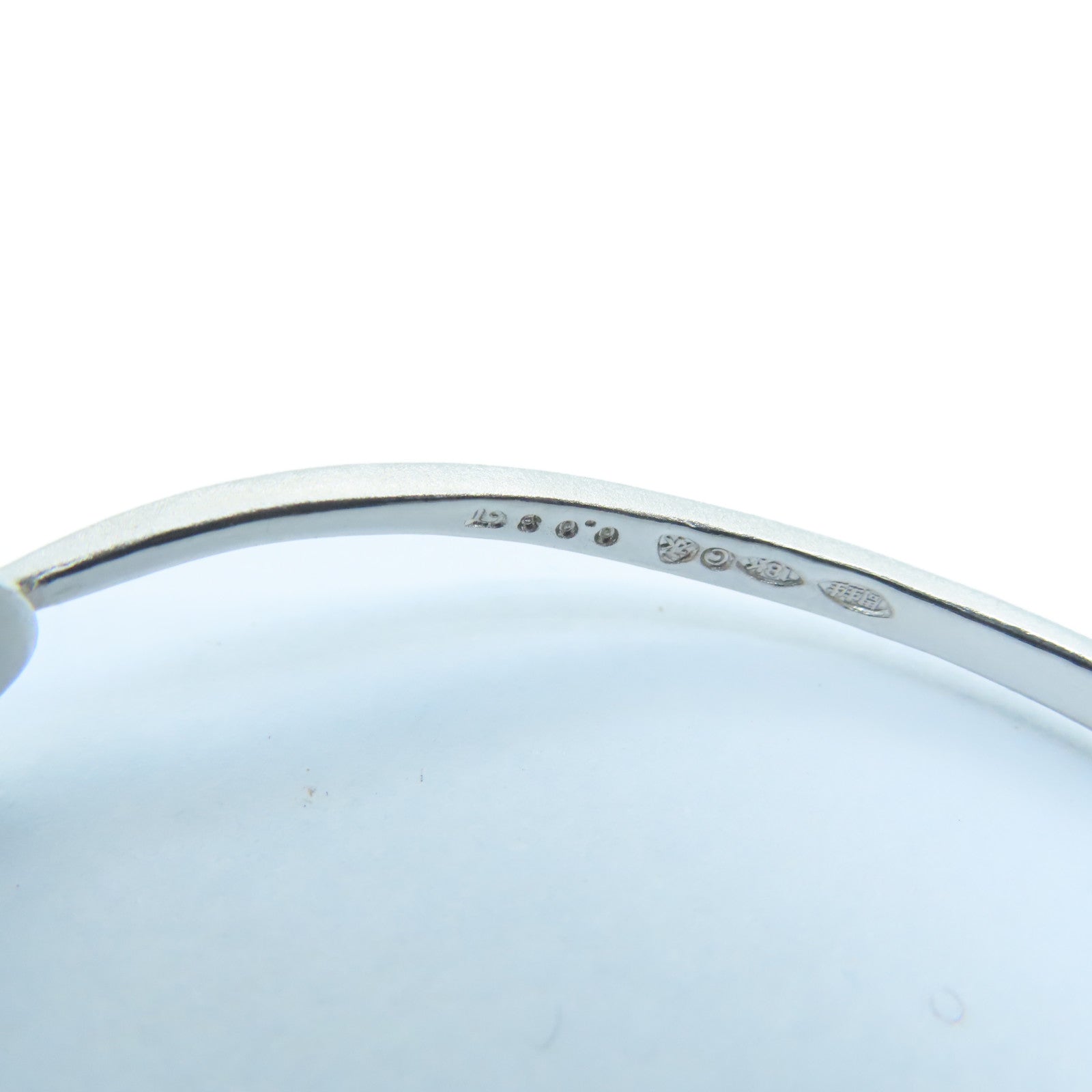 JEWELRY 18K White Gold Diamond Bangle Bracelet Silver