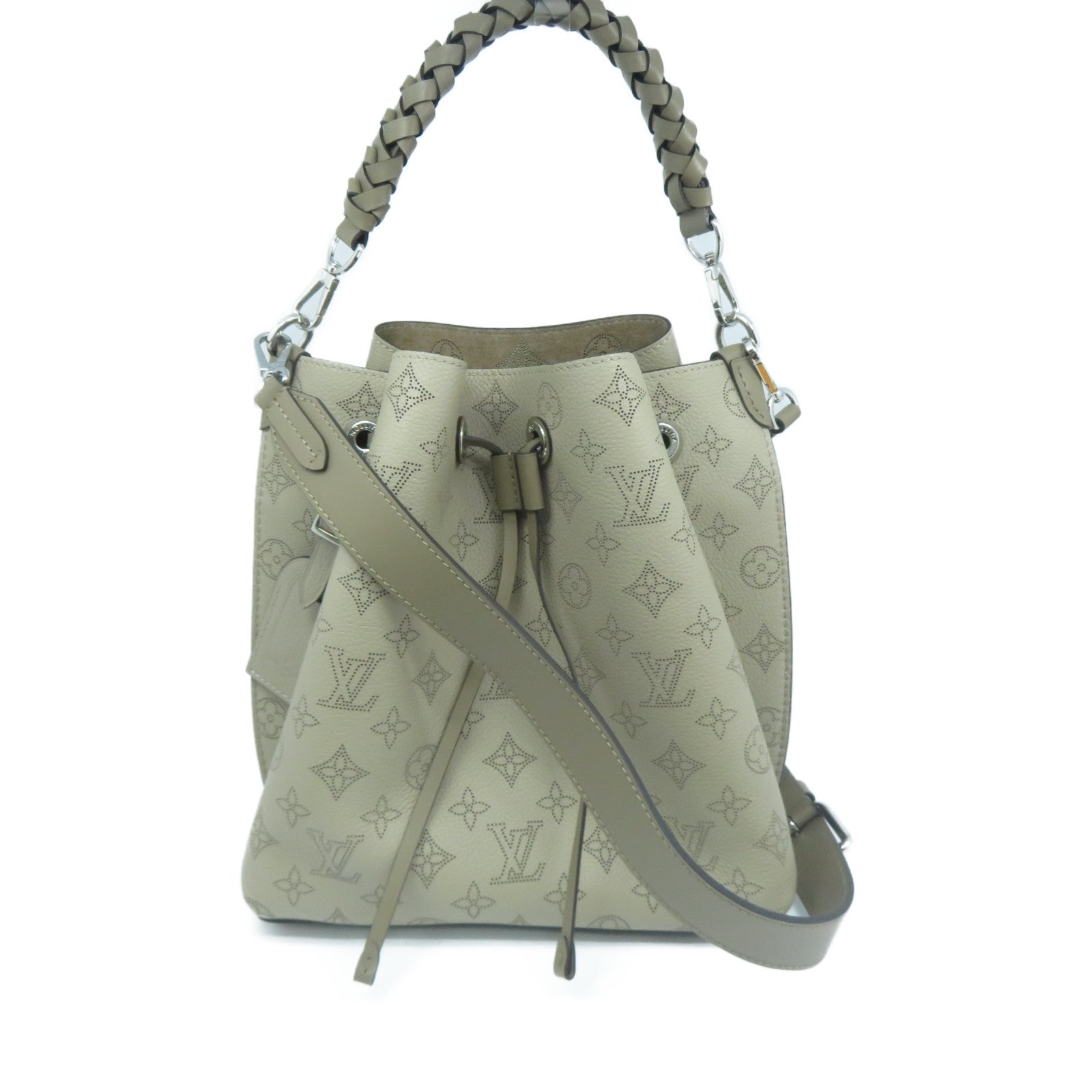LOUIS VUITTON Mahina Muria銀扣手挽肩背兩用袋Galet卵石色